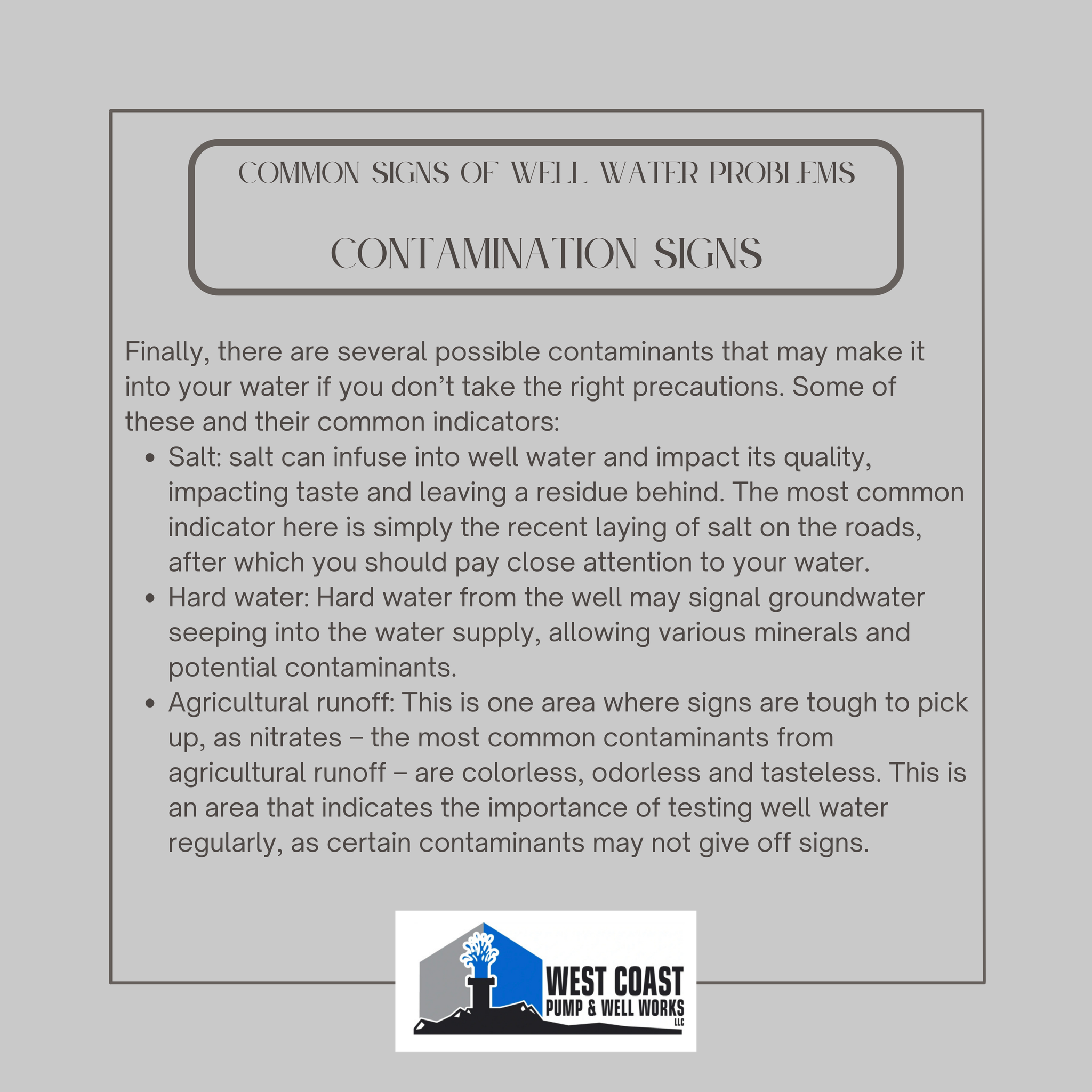 See a full list of common... - West Coast Pump & Well Works | Facebook