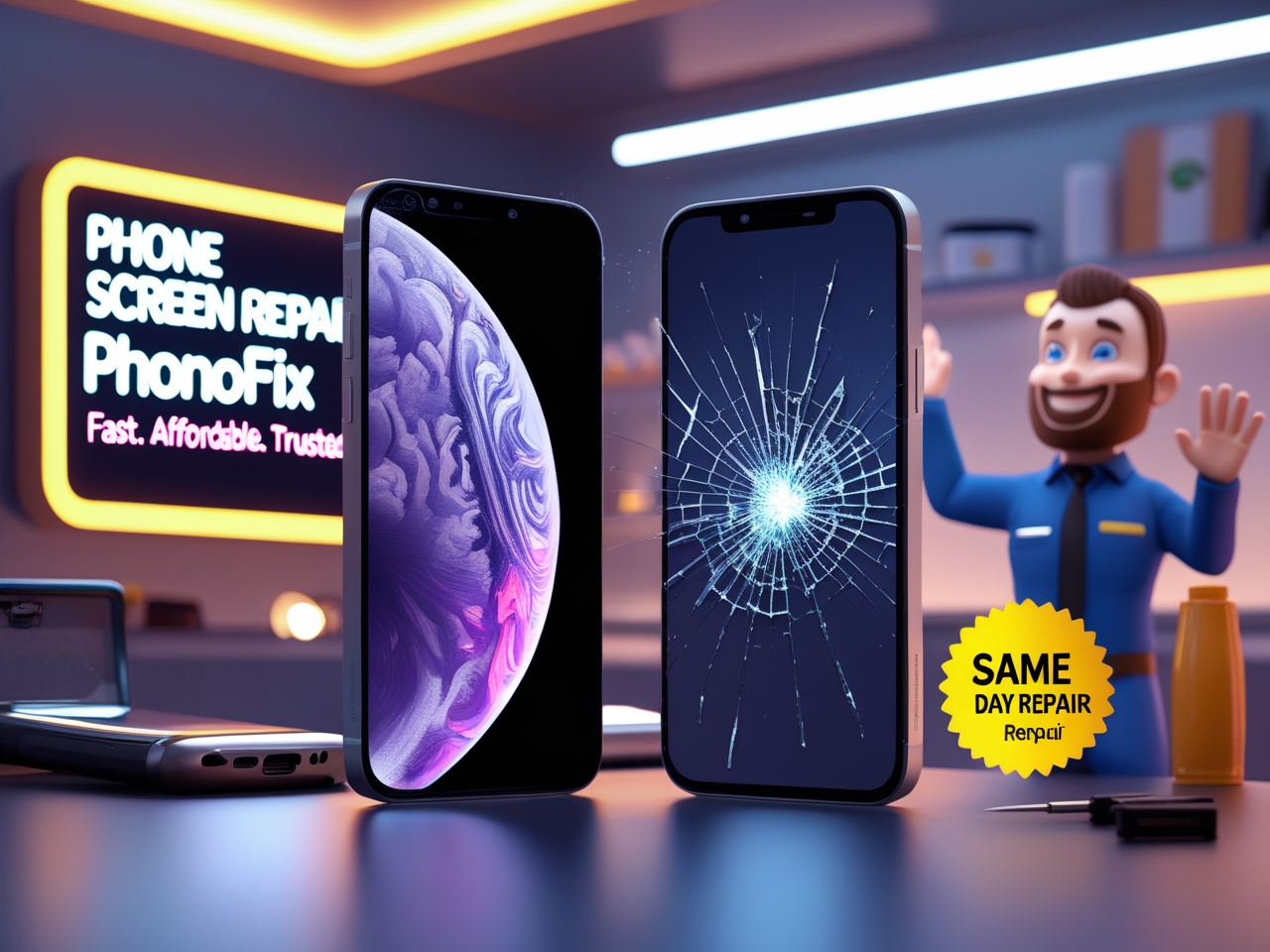 View of Phonofix - 📱 Phone Screen Repair – Phonofix Maldon Cracked, shattered ...