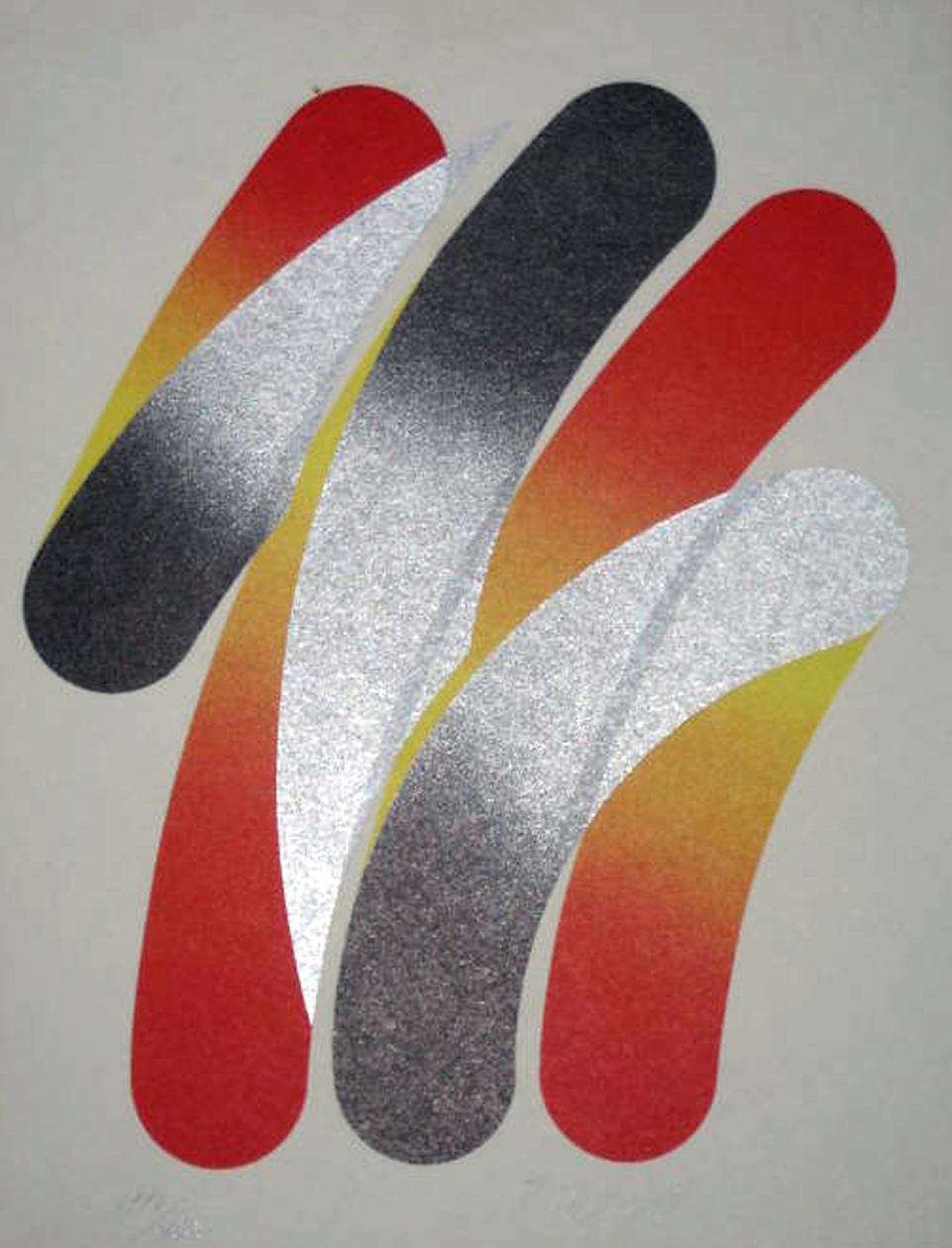 Strokes-82-25' (a lithograph self-published in 1982) by Hara