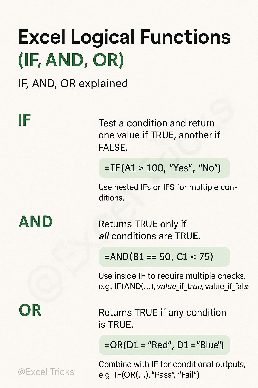 Excel - Excel Logical Functions explained #fblifestyle #formula1 # ...