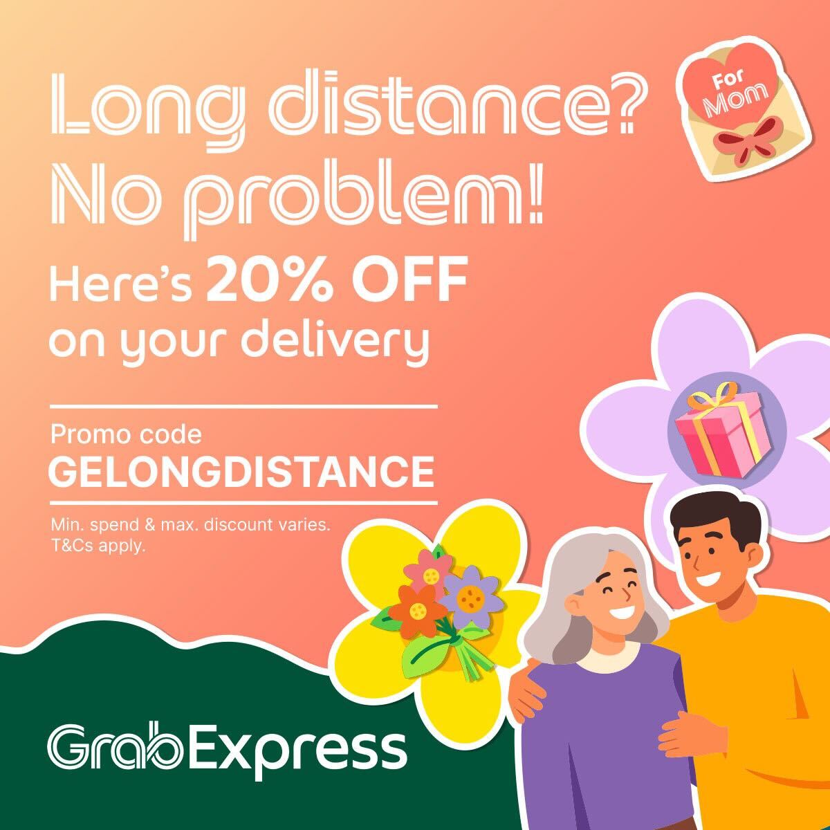 Grab - Long distance delivery for mom? No problem!💐💞 Use... | Facebook