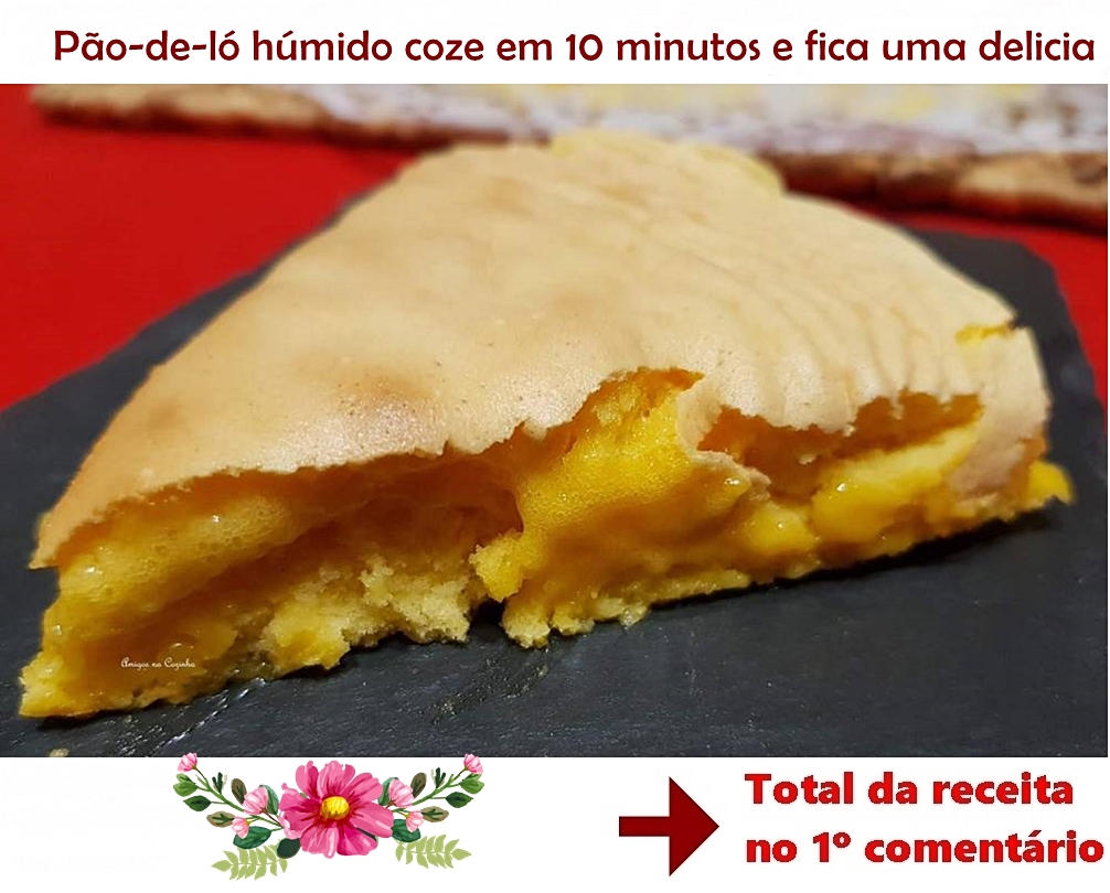Pão-de-ló húmido coze em 10... - Sobremesas de Portugal