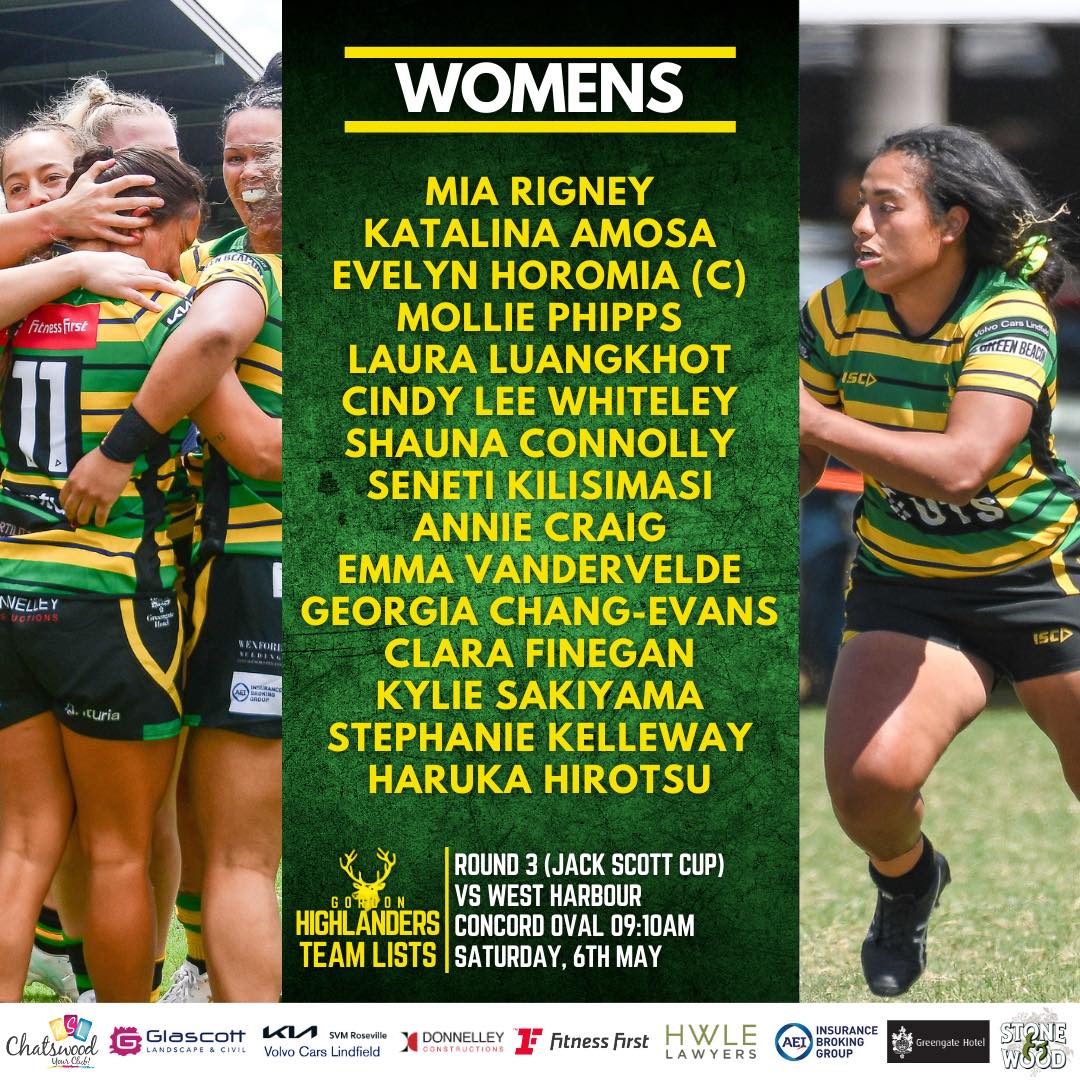 TEAM LISTS | Sat May 6th... - Gordon Rugby - The Highlanders