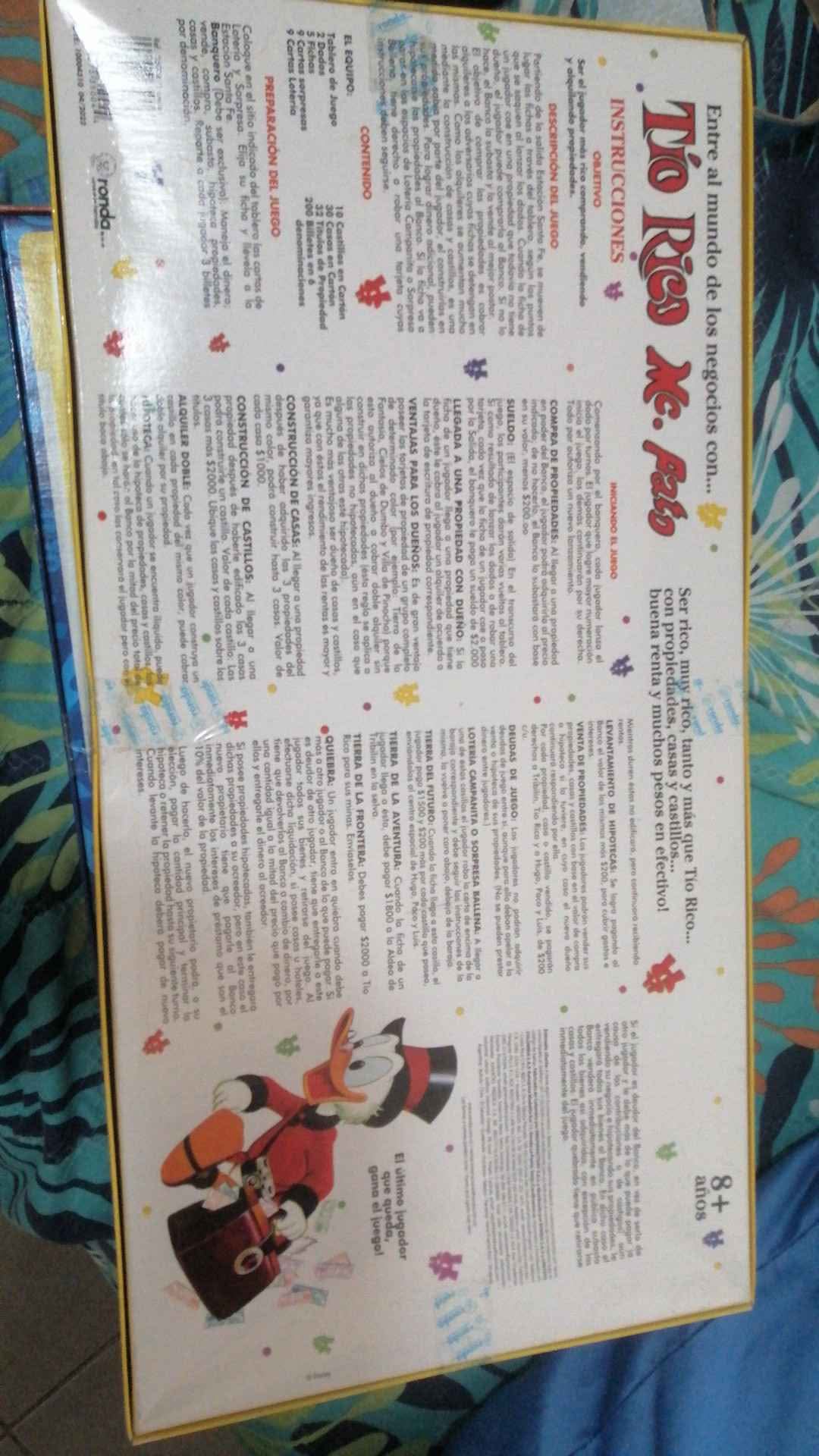 Juego de mesa tío rico en promoción de 90,000 en $80,000 solo por hoy ...