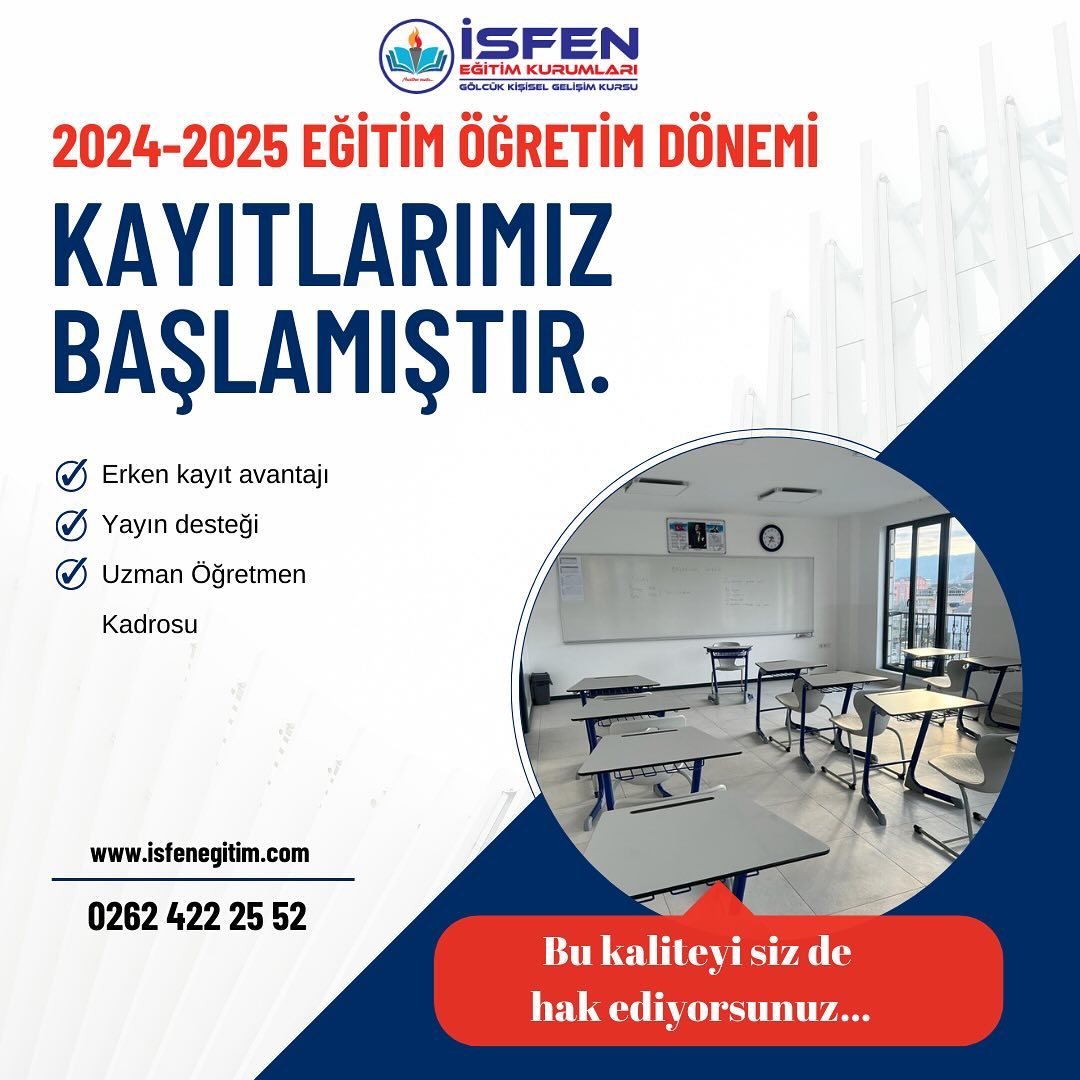 2024-2025 Eğitim Öğretim... - İsfen Eğitim Kurumları - Gölcük | Facebook