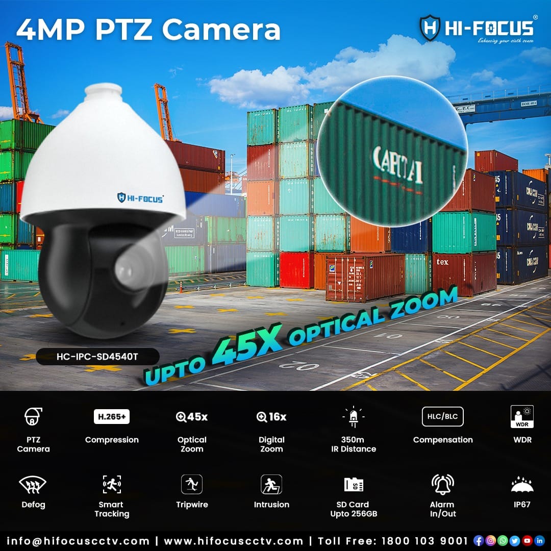 Hi-Focus - The HI-FOCUS 4MP PTZ Camera supports smart...