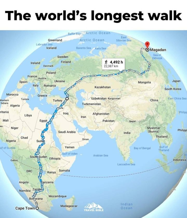 The Running - Did you know? 🤯 The longest road in the world to walk, is ...
