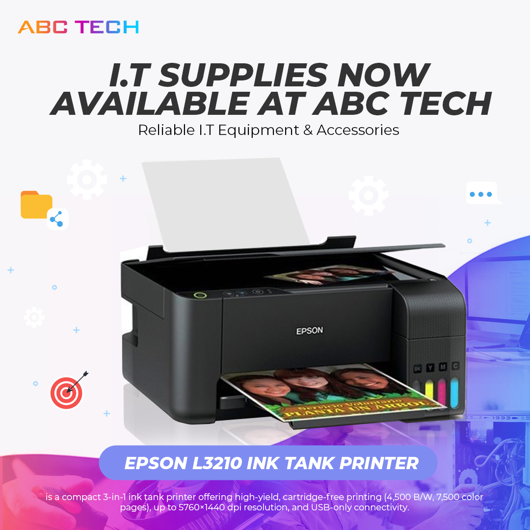 ABC - 🖨️ Now Available at ABC Tech: Epson L3210 Ink Tank Printer! ️ ...