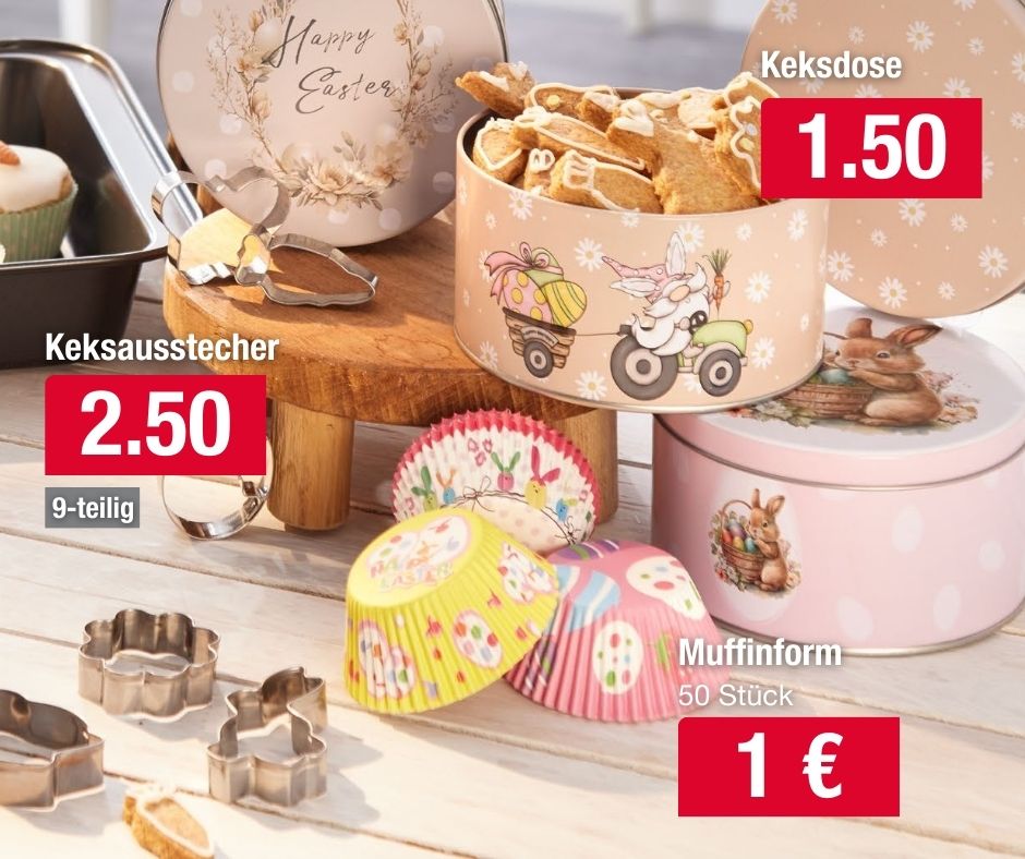 Backe köstliche Muffins oder Kekse mit unseren Backutensilien! Zum perfekten verstauen der Leckerein kannst du unsere Keksdosen verwenden, die gleichzeitig ein tolles Geschenk für kleine und große