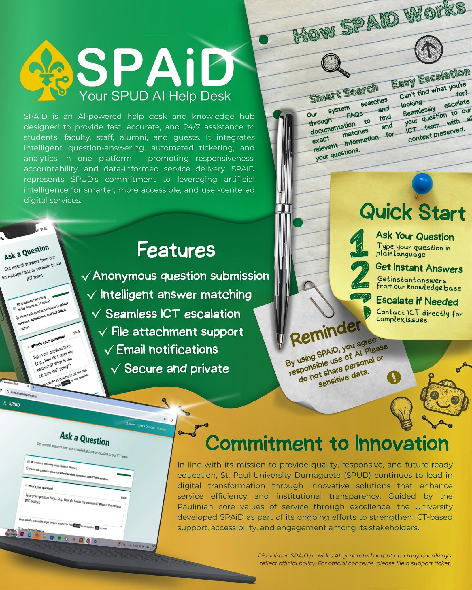 SPUD - 𝗟𝗢𝗢𝗞: SPUD introduces 𝗦𝗣𝗔𝗶𝗗, 𝘁𝗵𝗲 𝗦𝘁. 𝗣𝗮𝘂𝗹 𝗨𝗻𝗶𝘃𝗲𝗿𝘀𝗶𝘁𝘆 𝗗𝘂𝗺𝗮𝗴𝘂𝗲𝘁𝗲 ...