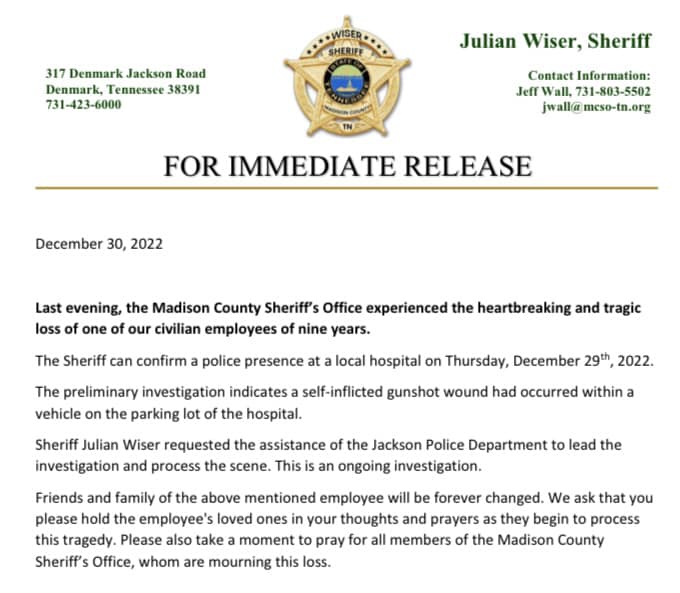 Sheriff - Madison County Tennessee Sheriff Julian Wiser: | Facebook