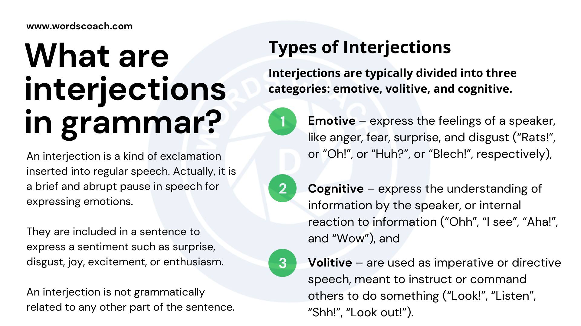 Words Coach - What are interjections in grammar? Types of...