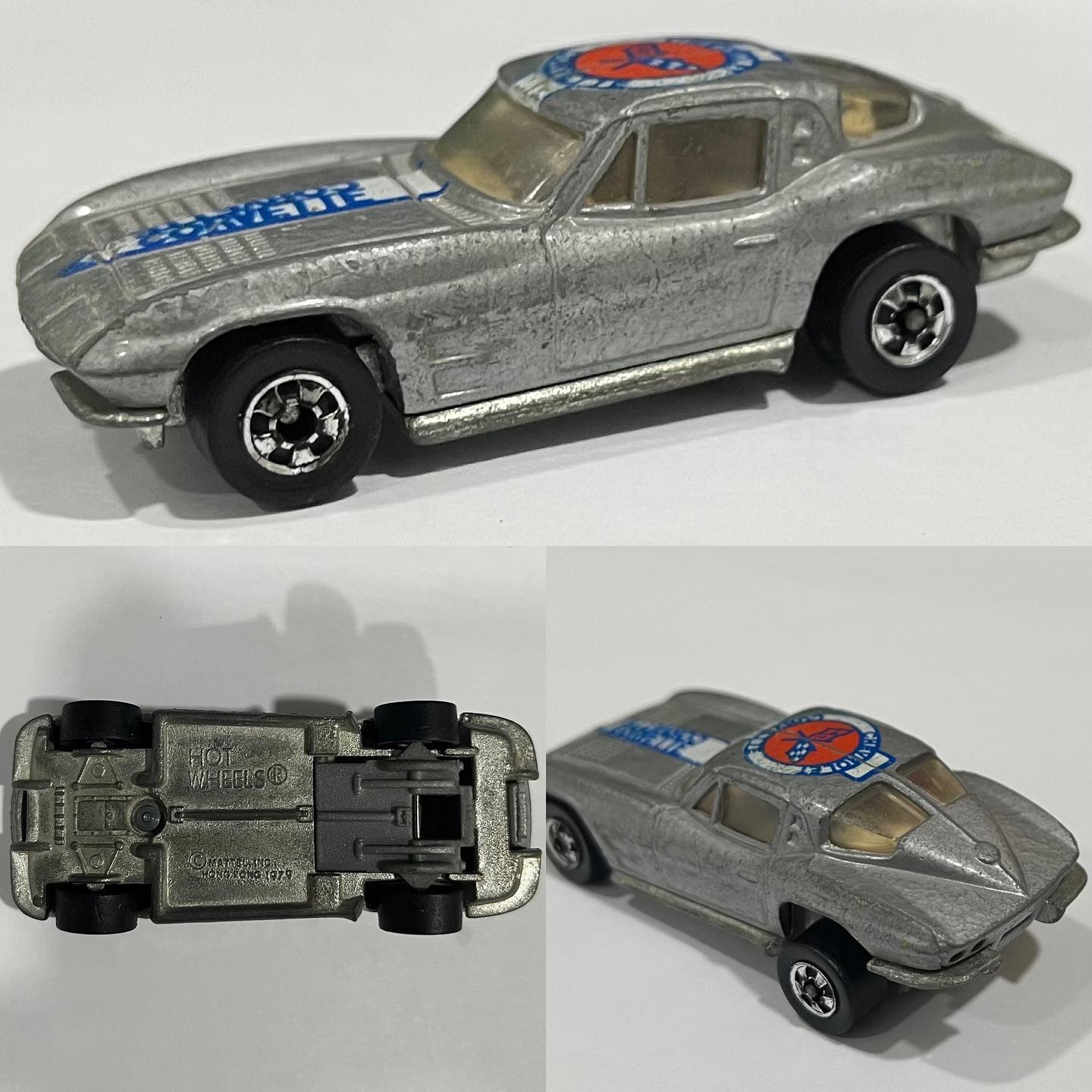 Vintage Hot Wheels 1963 split window Corvette with real riders
