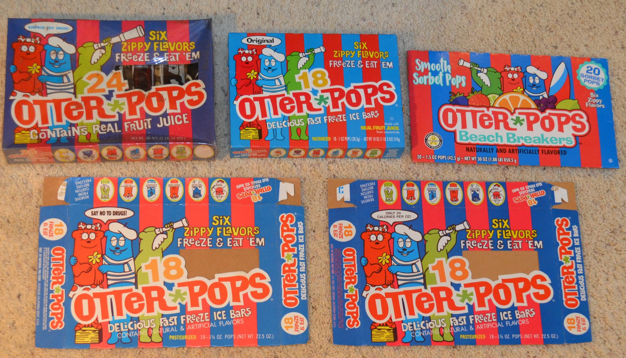 Classic Otter Pops box designs remain unchanged