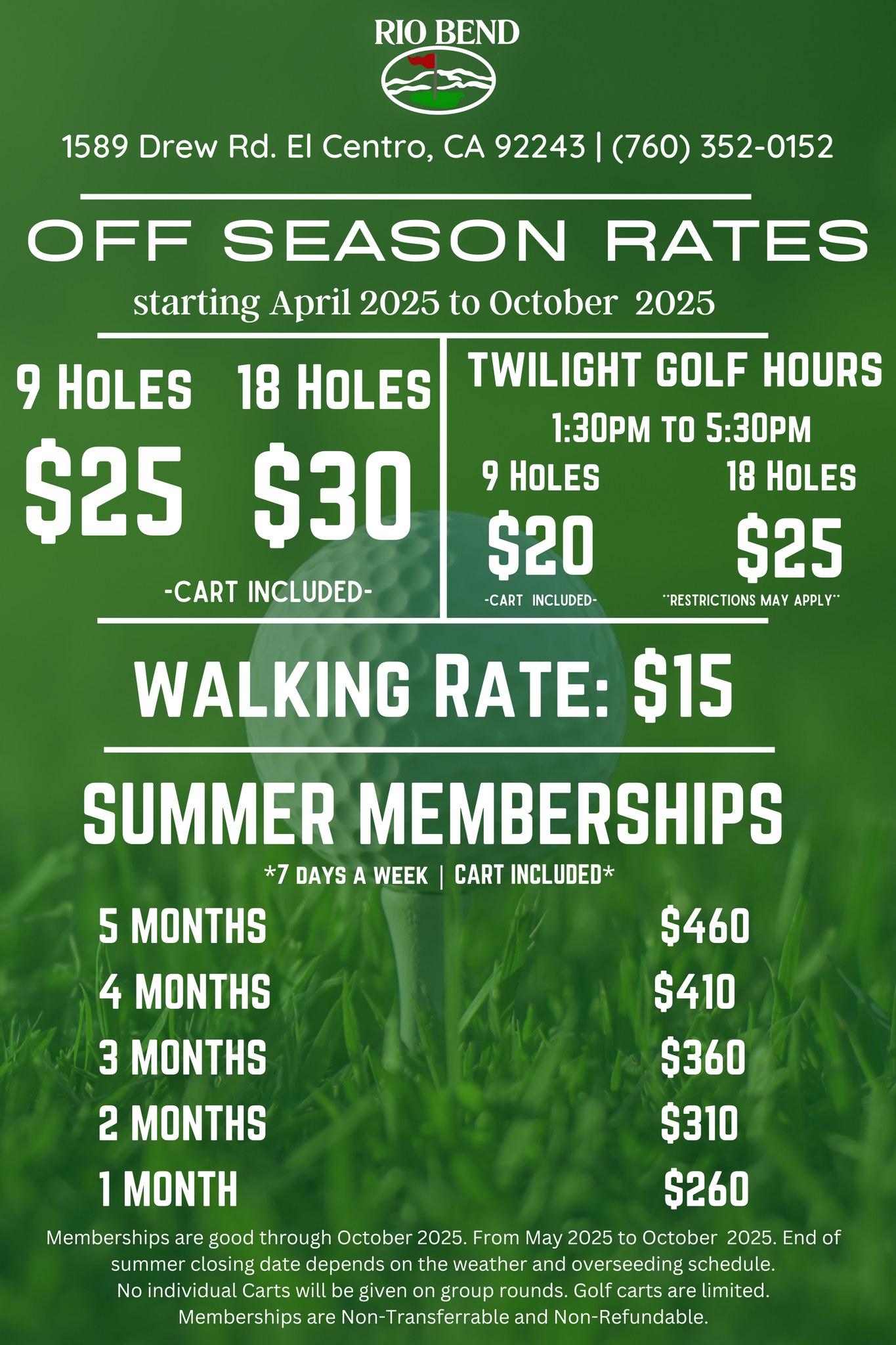 Rio - ⛳️🌴 Attention Golfers! Take advantage of our Off-Season Rates at ...