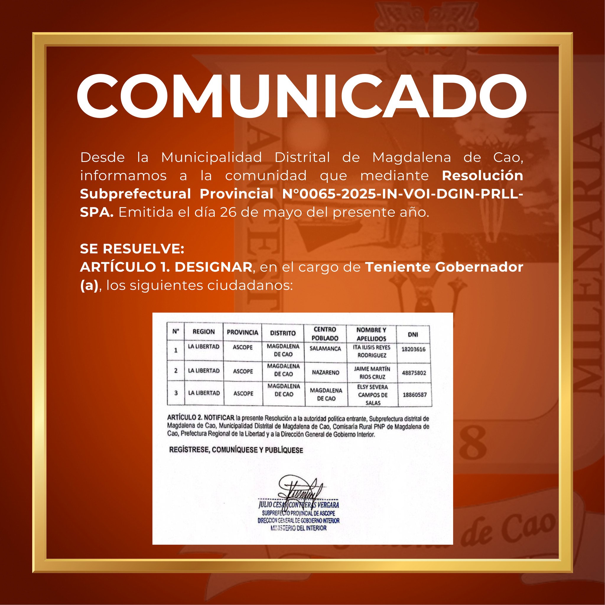 Municipalidad - #Informate | Desde la Municipalidad Distrital de ...