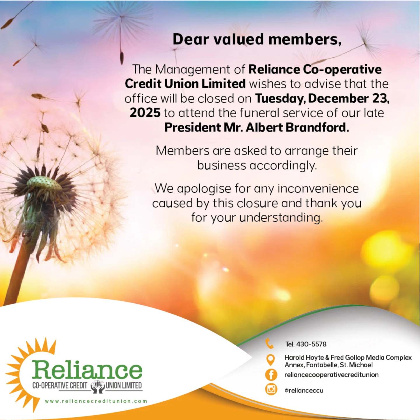 Reliance Co-operative Credit Union | Bridgetown