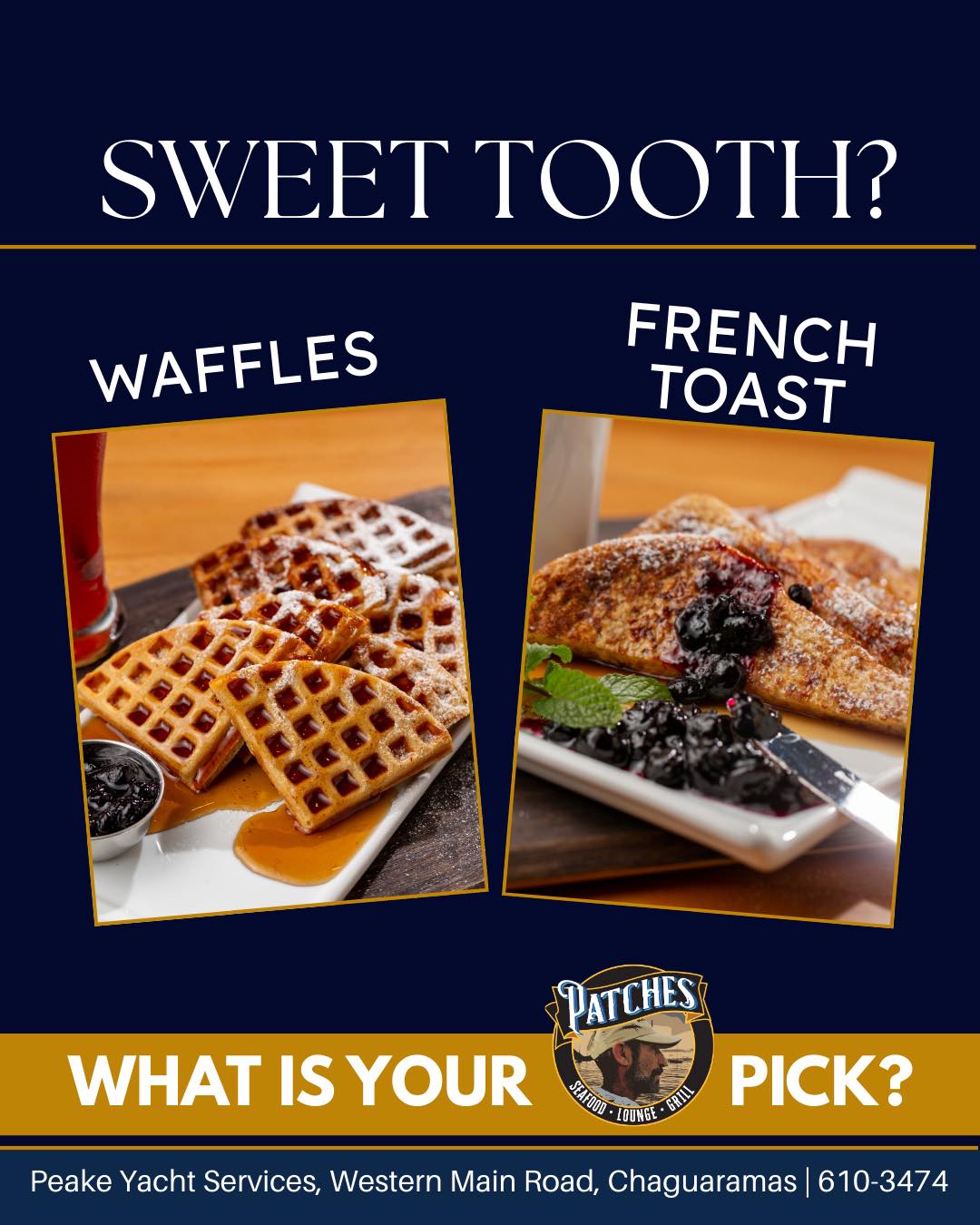 🥞 WAFFLES or 🍞 FRENCH TOAST Which... - Patches By The Sea | Facebook
