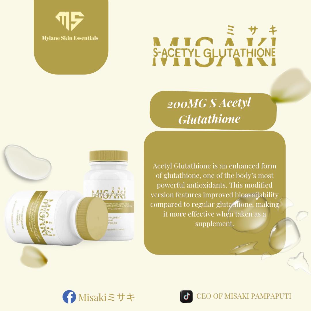 misaki s acetyl glutathione S-Acetyl Glutathione 300mg, Acid-Resistant Caps, Made in the USA - 60  Capsules