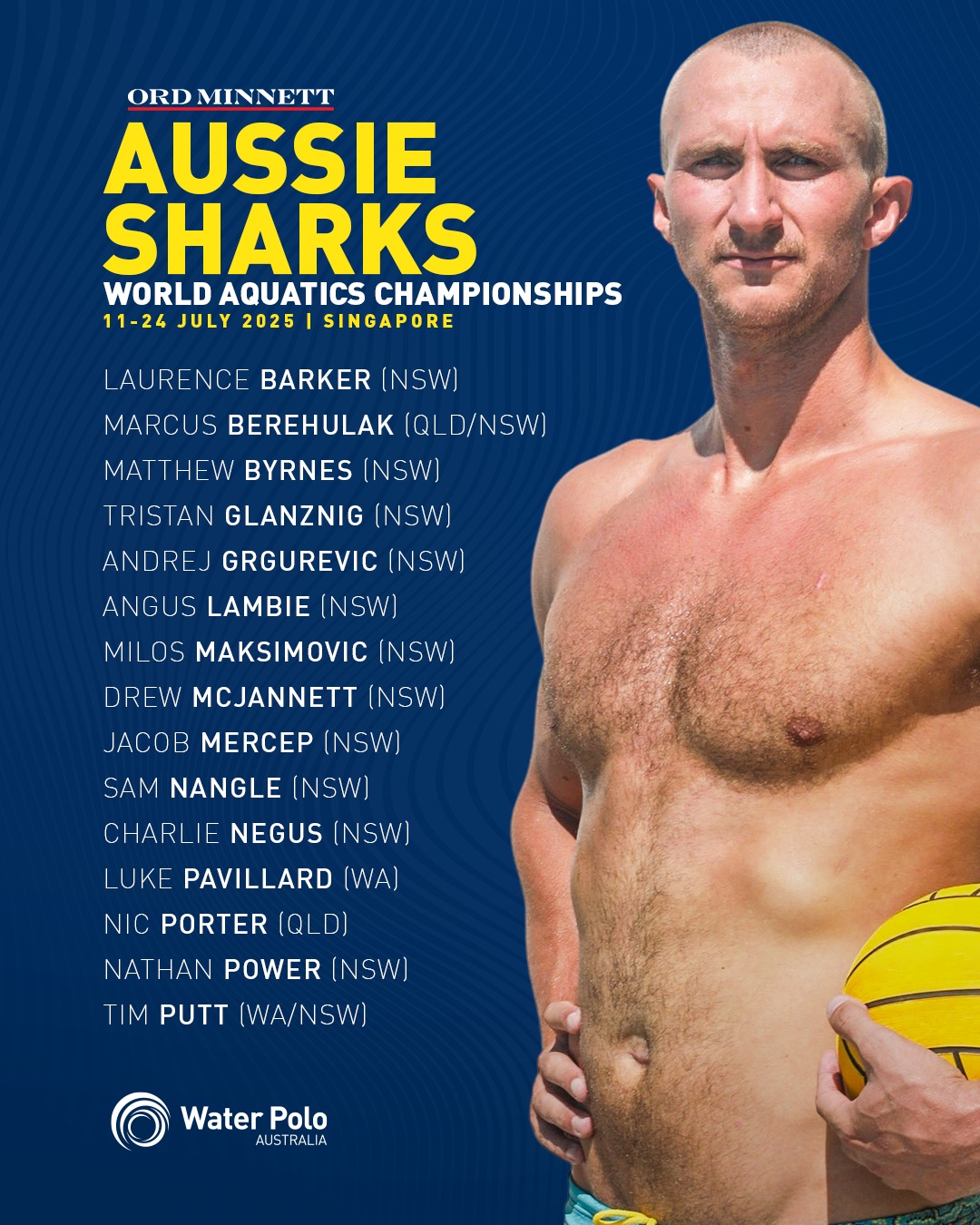 Water - Signed ️ sealed 📨 delivered Our 15 Ord Minnett #AussieSharks ...