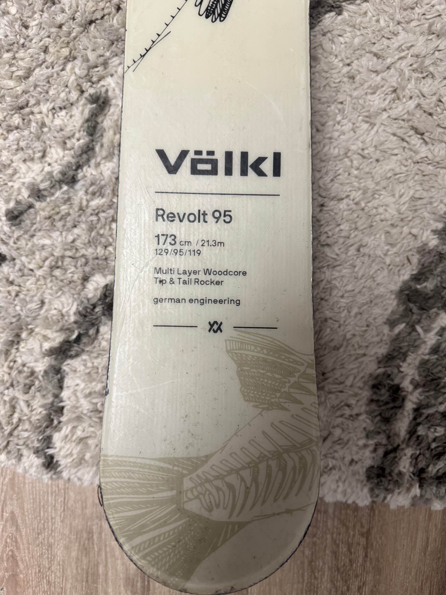 Volkl Revolt 95 Skis with Marker Griffon Bindings (173 cm length