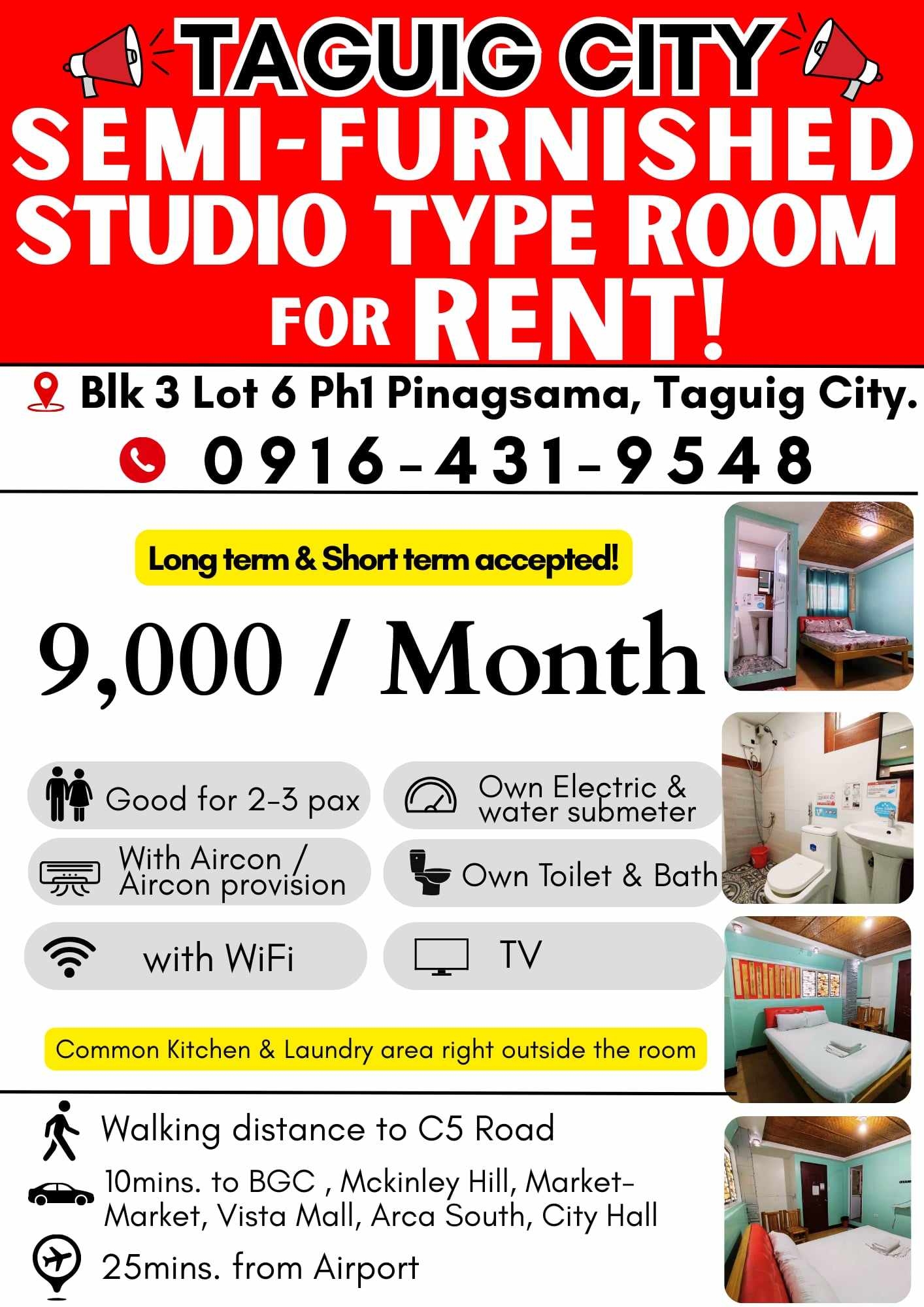 Apartment Units for Rent, Taguig city - Available today! 🎄 Transient ...
