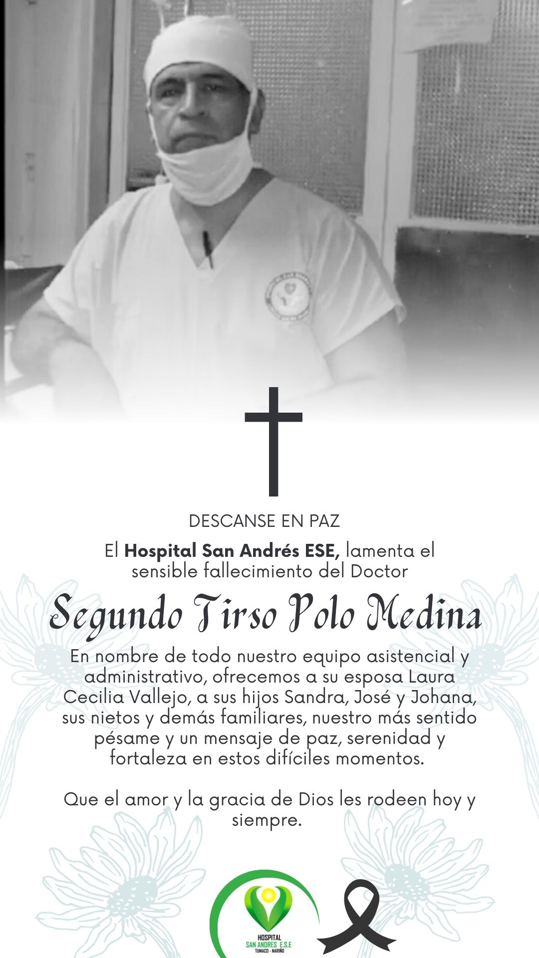 Hospital - El Hospital San Andrés ESE, lamenta el fallecimiento del ...