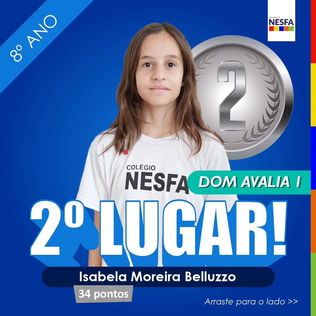Colégio NESFA - 🌟 8º ANO: Ranking Dom Avalia 1 Parabéns...