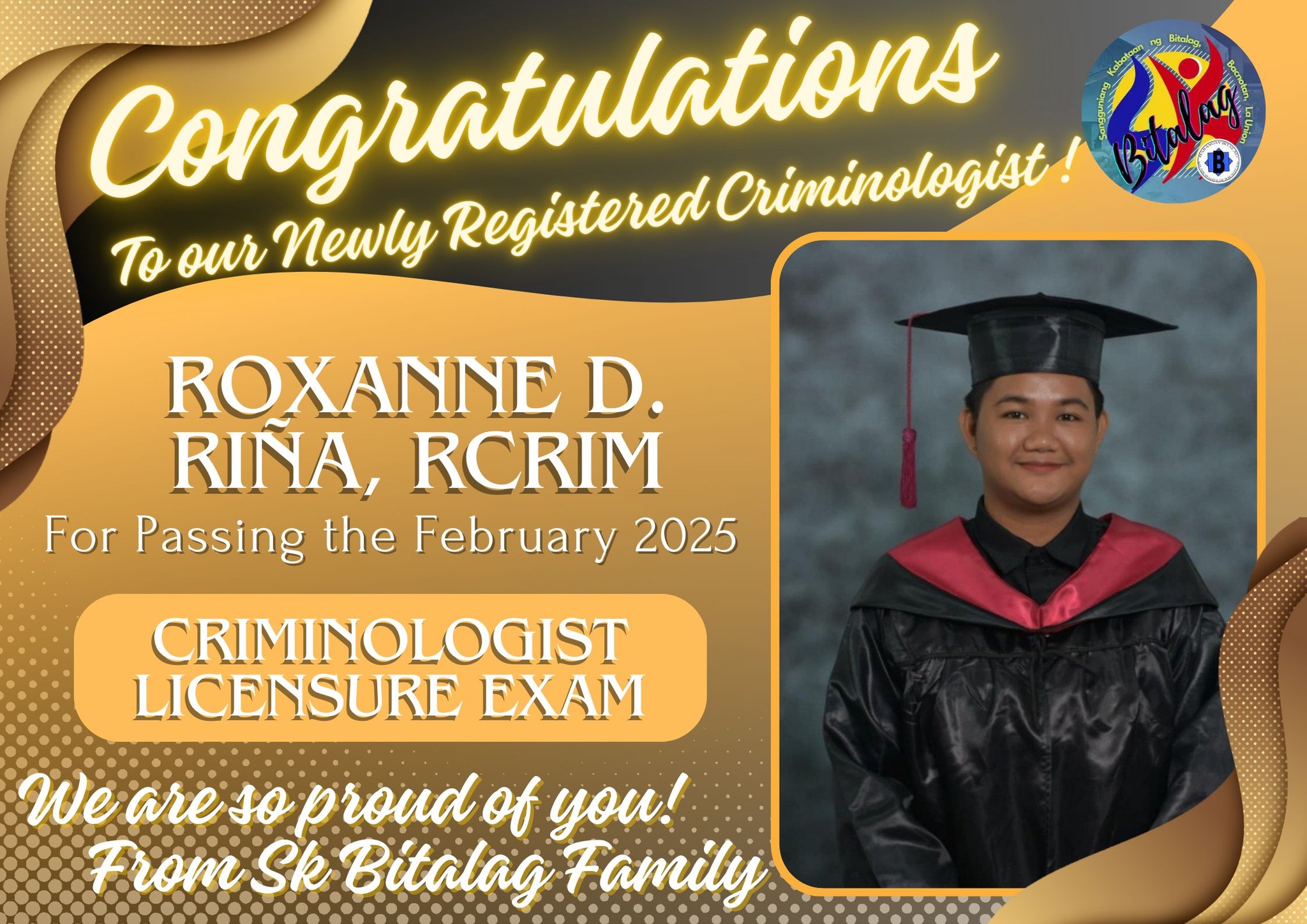 SK - Congratulations, Ma'am Roxanne D. Riña! Your hard work, dedication ...