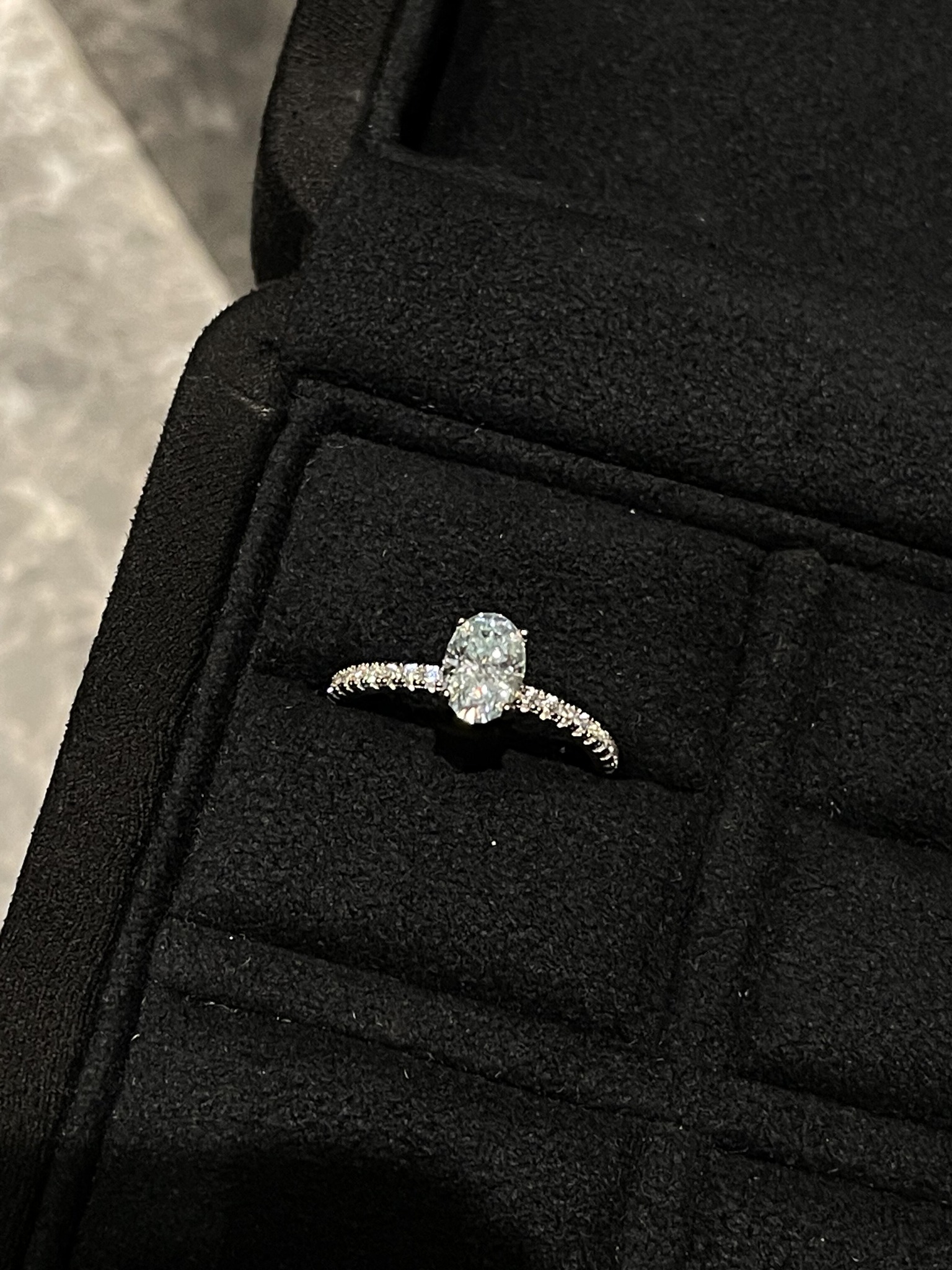 Custom light blue lab-grown diamond ring design service
