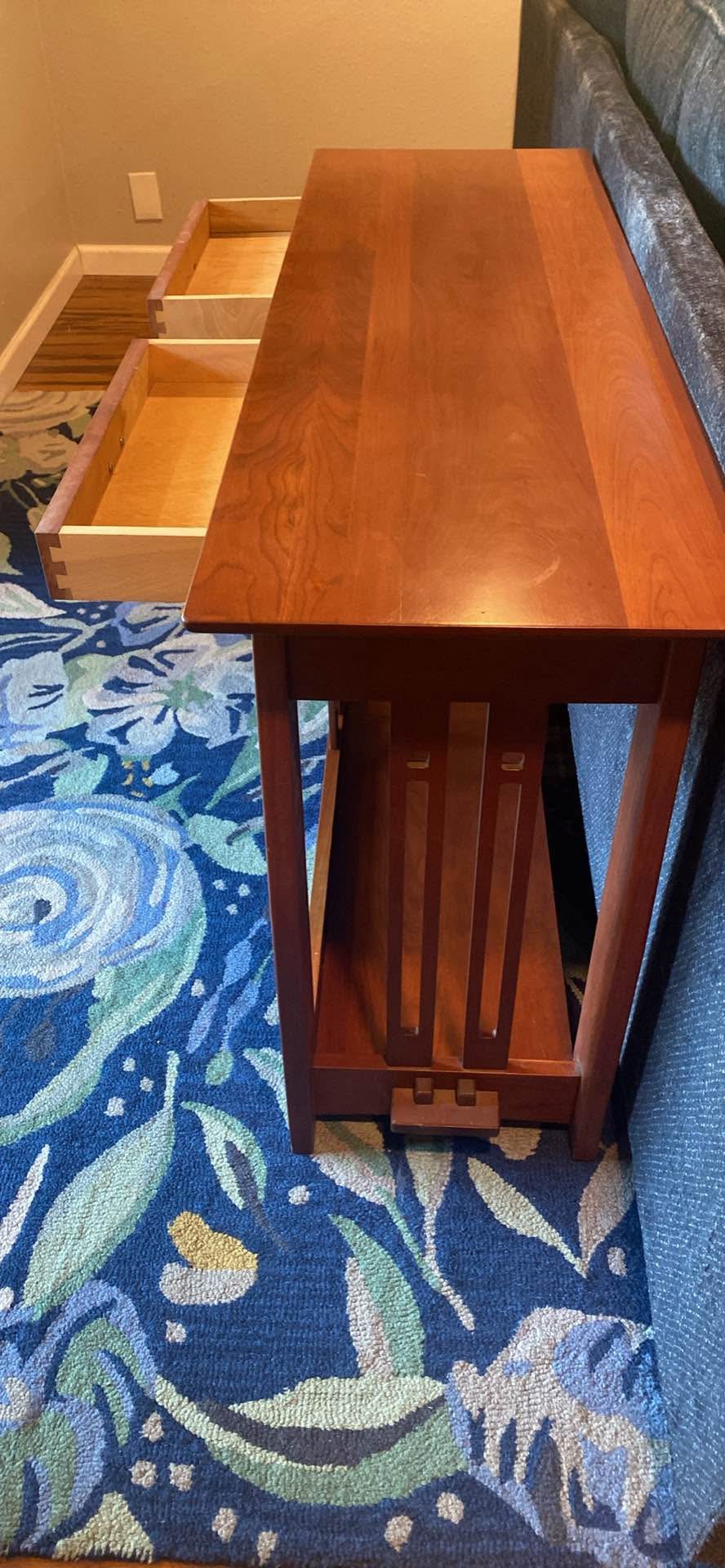 Beautiful mission style entry table with 2 small drawers - Console ...