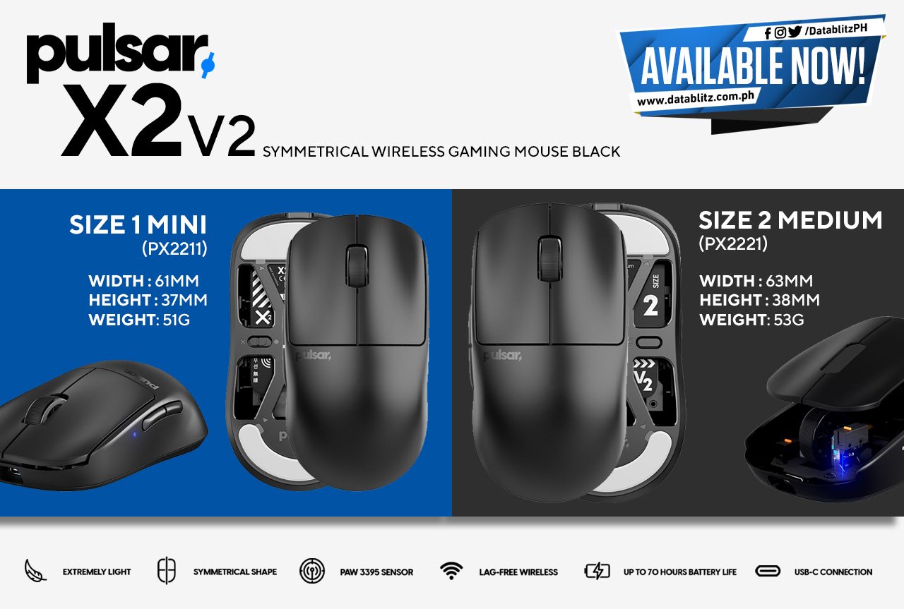 NO LAG, NO DELAY. Pulsar X2 V2 Symmetrical Wireless Gaming Mouse