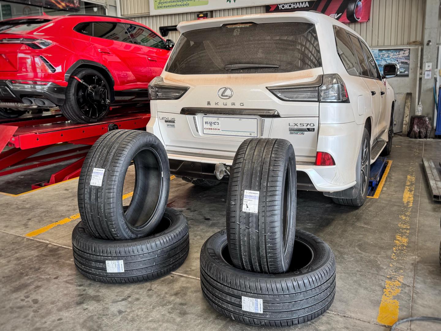 Lexus LX570 kuro replace new tires Michelin pilot sport 4 SUV +