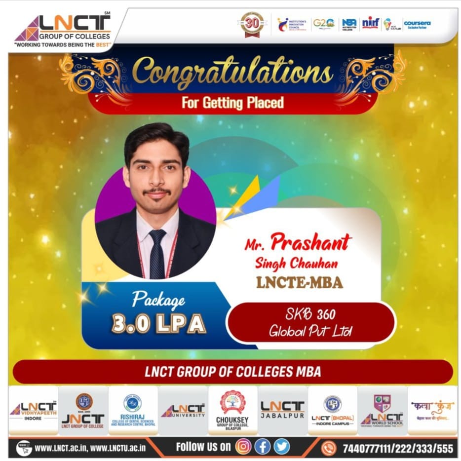 LNCT MBA 23-24 - Congratulations 👏🎉 for getting placed...
