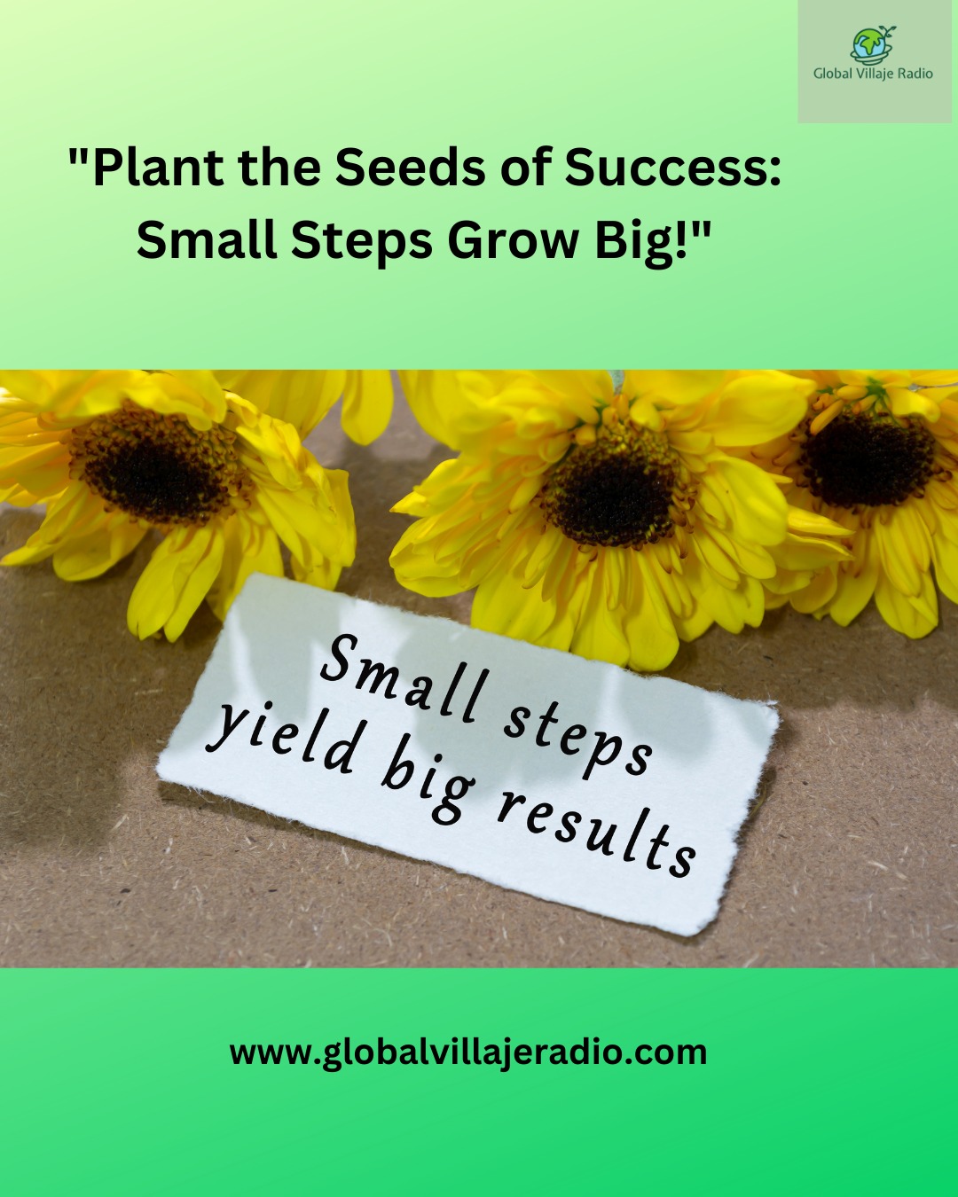 Global - Small steps yield big results by cumulatively building ...