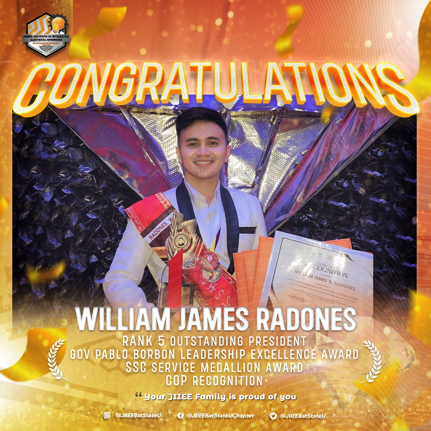 Congratulations to our exceptional JIIEE outgoing president, William ...