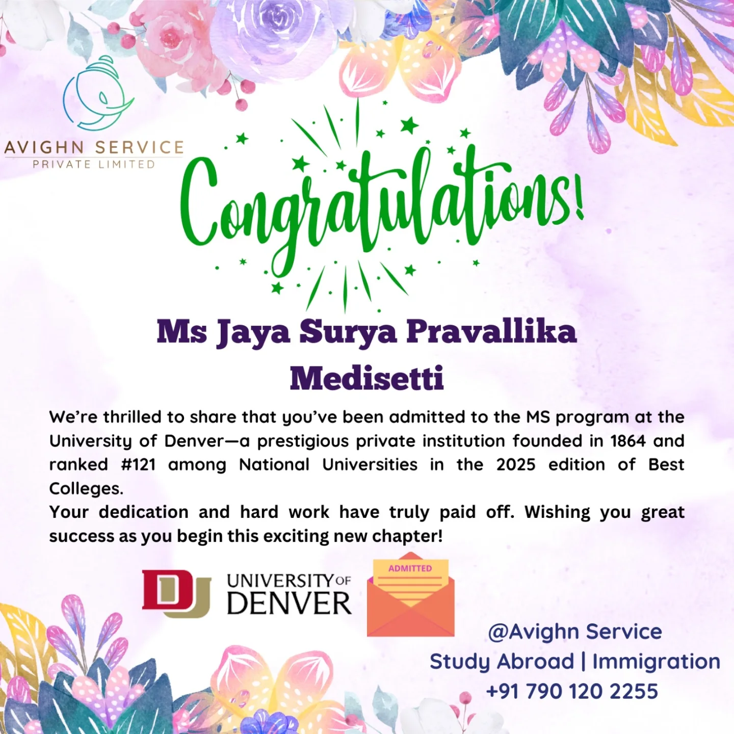 🎓 Big Congratulations to Miss Pravallika! 🎉 We are proud to announce ...