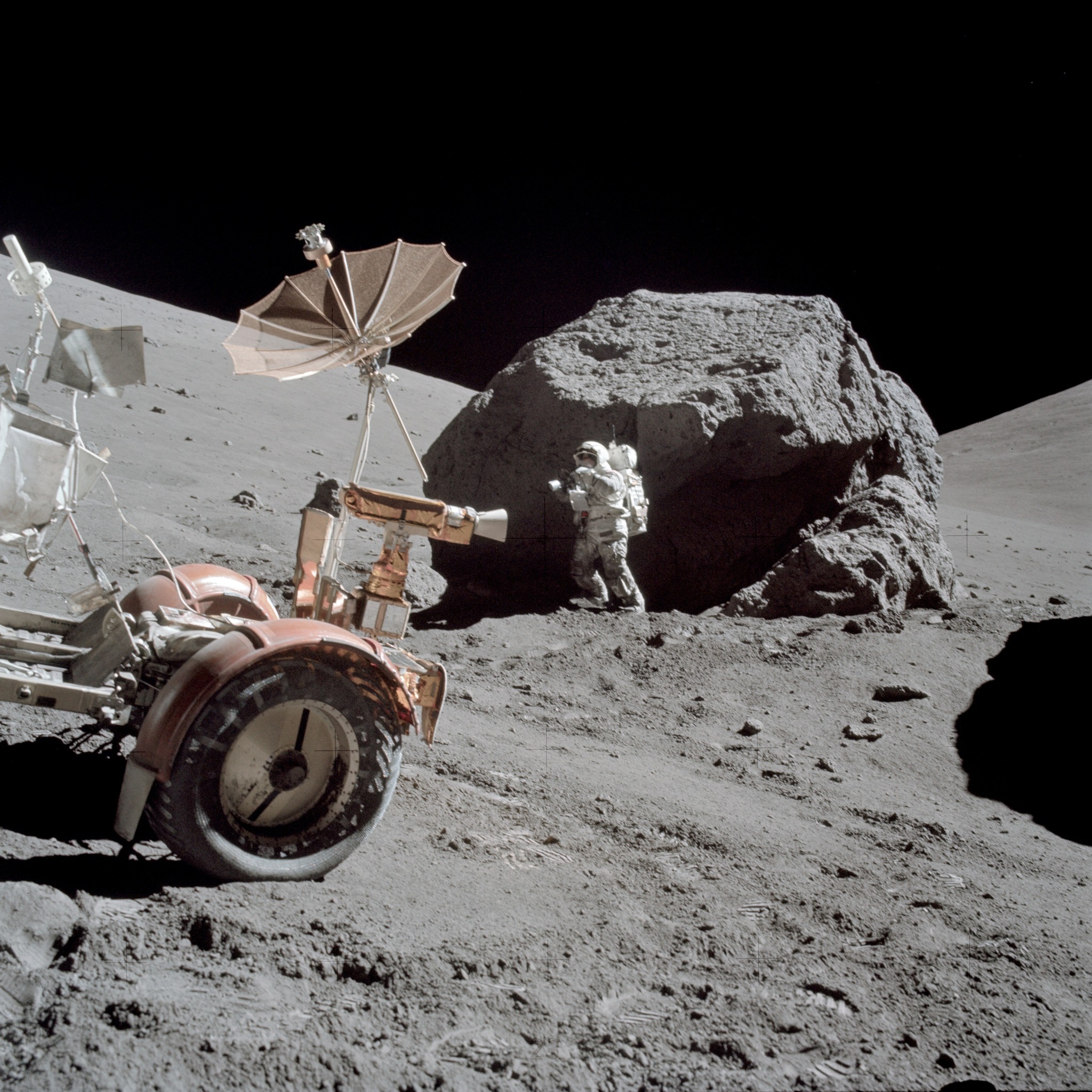 Apollo17**, EVA-3, Dec. 14, 1972 Last photo of astronaut on the