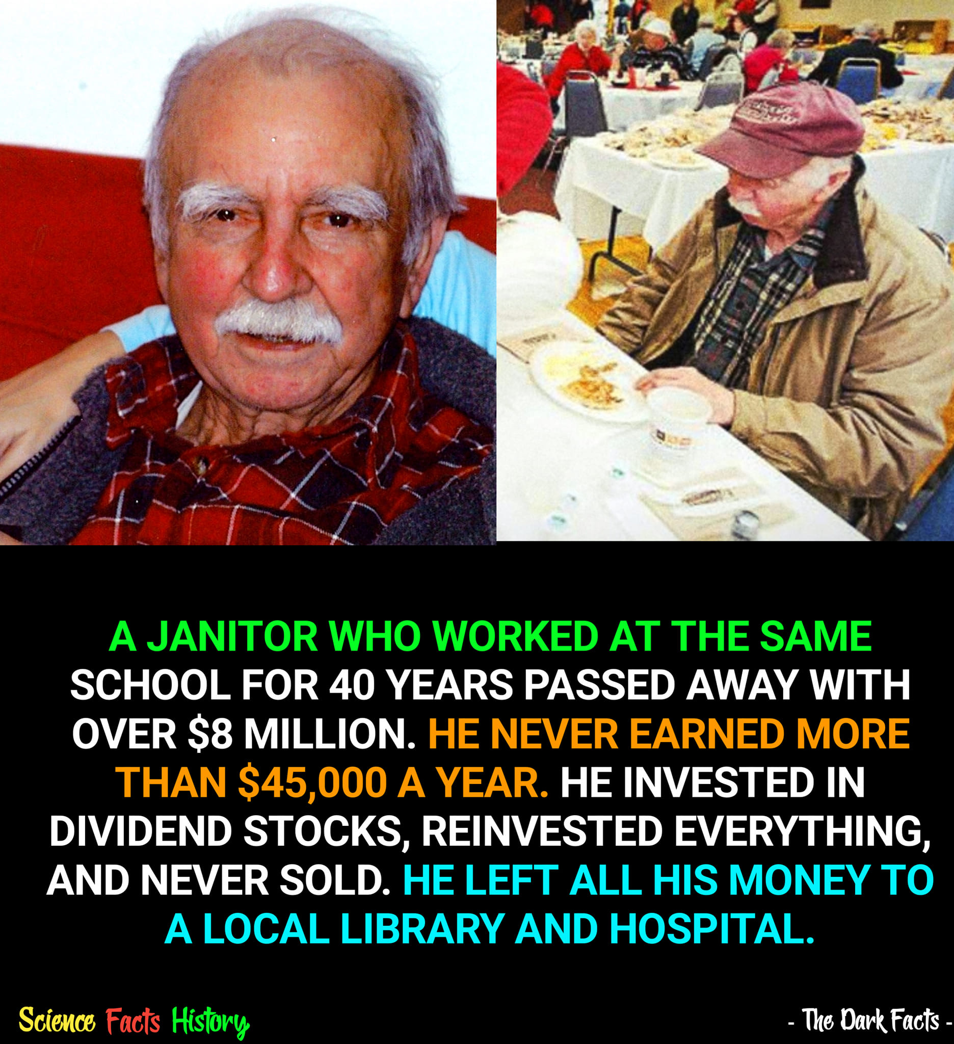 Facts for science+ | Ronald Read, a janitor and gas station attendant ...