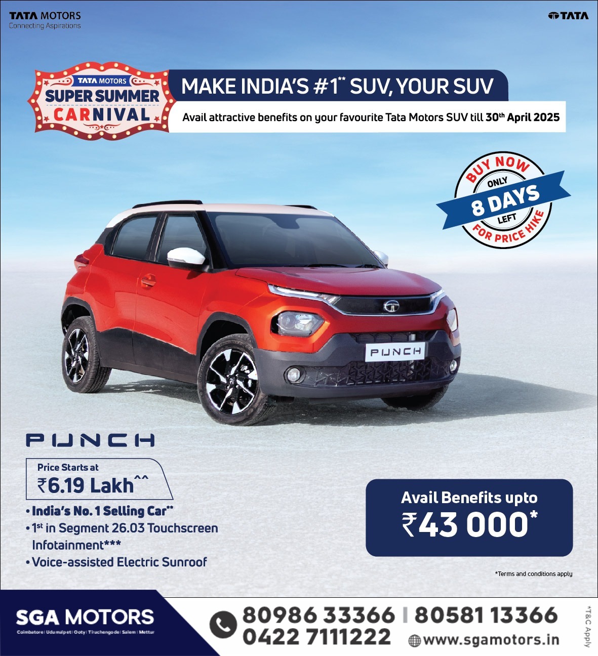 Sga Motors Tata - The Tata Punch is a powerhouse of... | Facebook