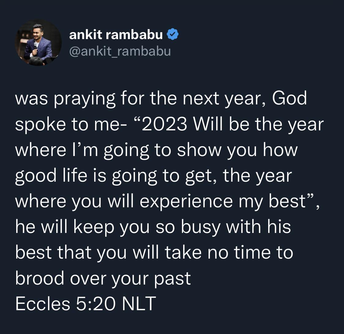 Ankit Rambabu - Thank God for 2022 but 2023 will surpass... | Facebook