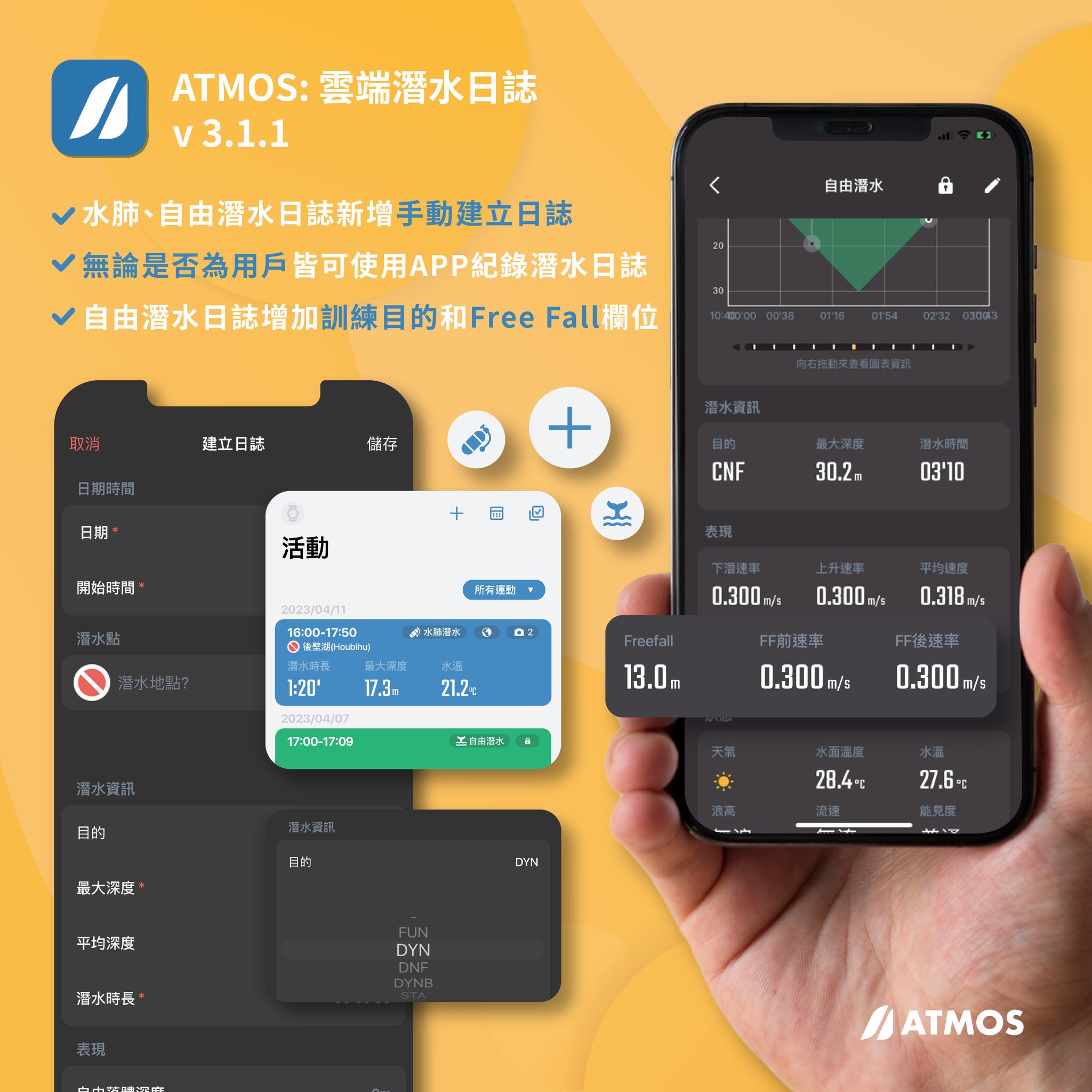 ATMOS - 【ATMOS App 3.1.1 發佈】 🤠 : 用錯潛水模式下水，可以改日誌嗎 ? ⭕️ 🎅 :... | Facebook
