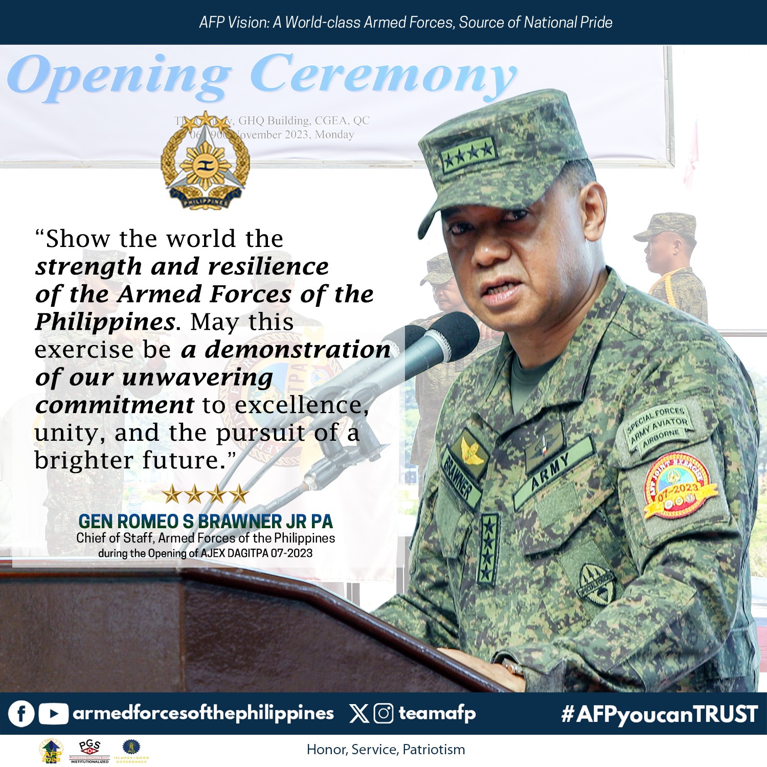 The AFP Chief of Staff... - Armed Forces of the Philippines | Facebook