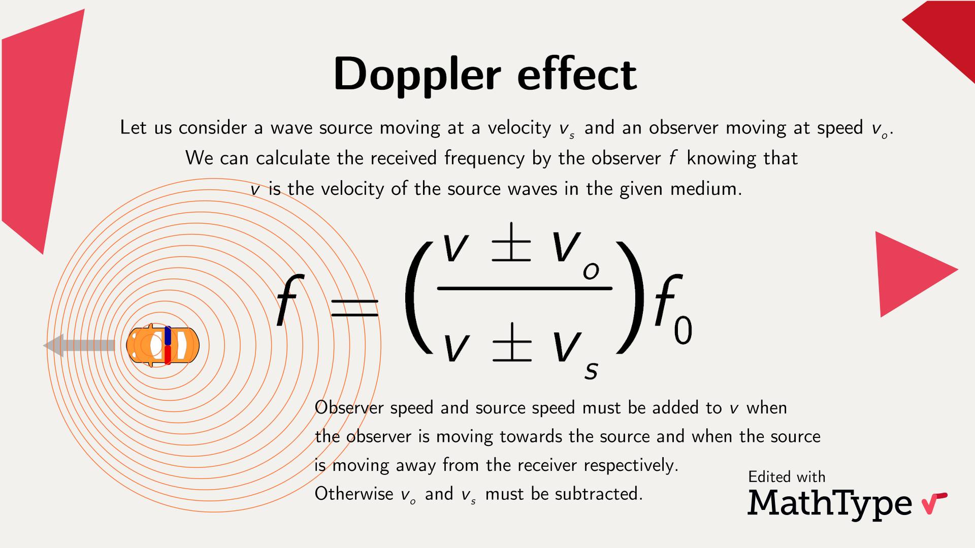 MathType - The Doppler Effect states that the observed... | Facebook