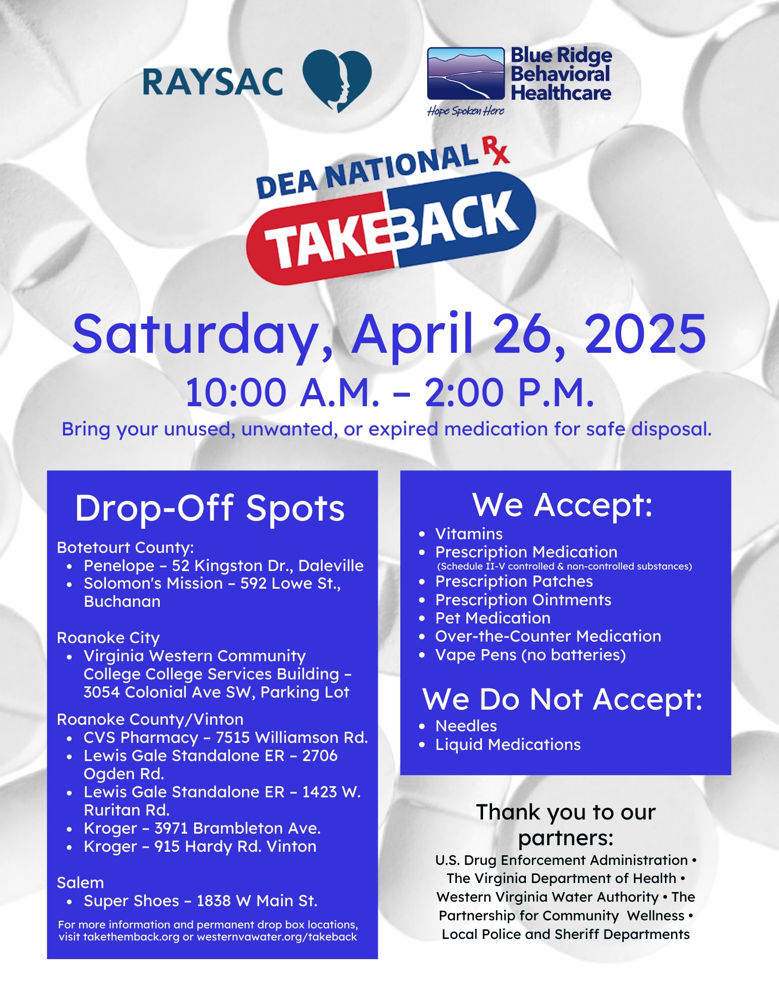 DEA National Rx Drug Takeback Day