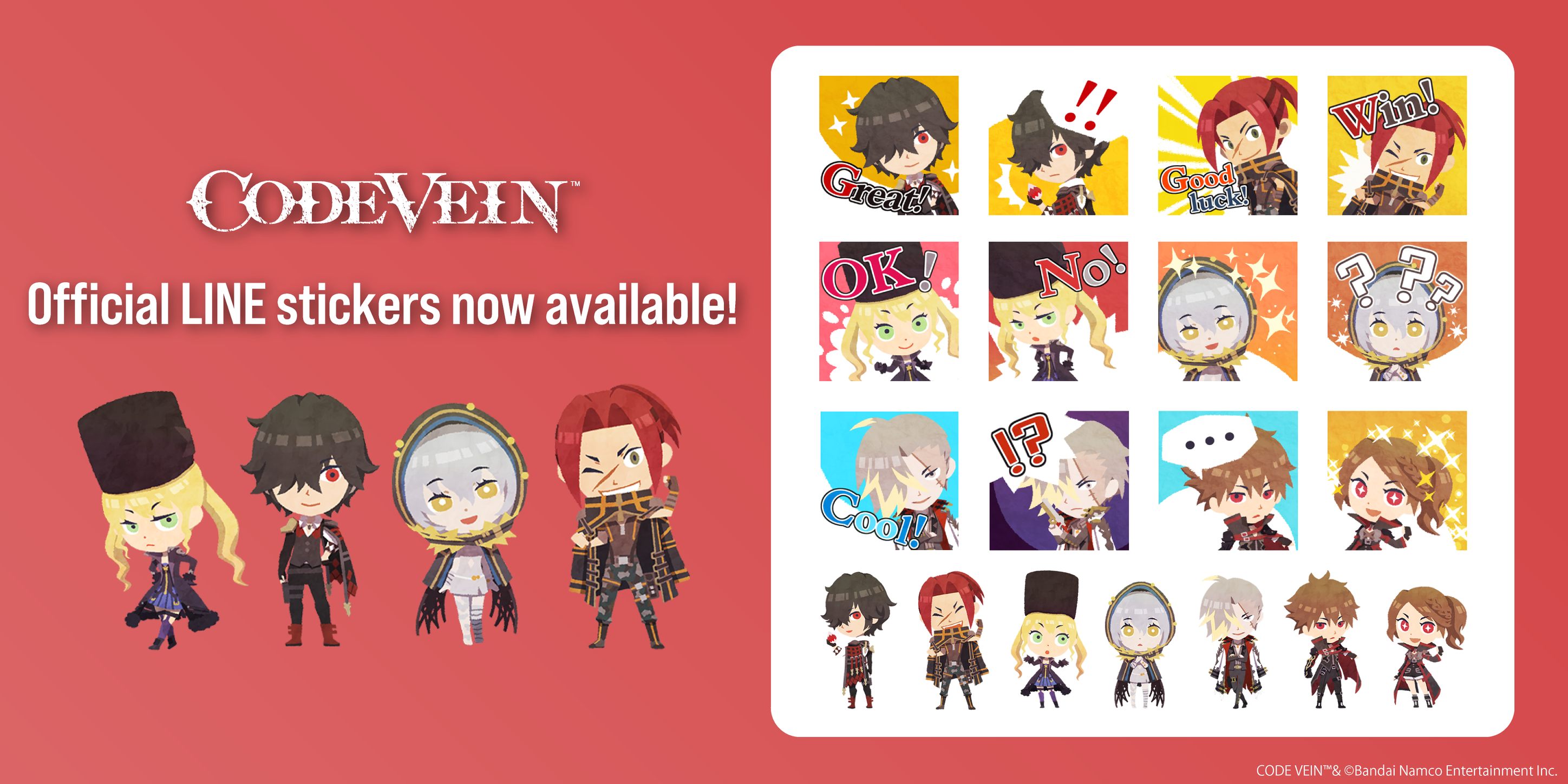 BANDAI - Official LINE Stickers for #CodeVein are also available now ...