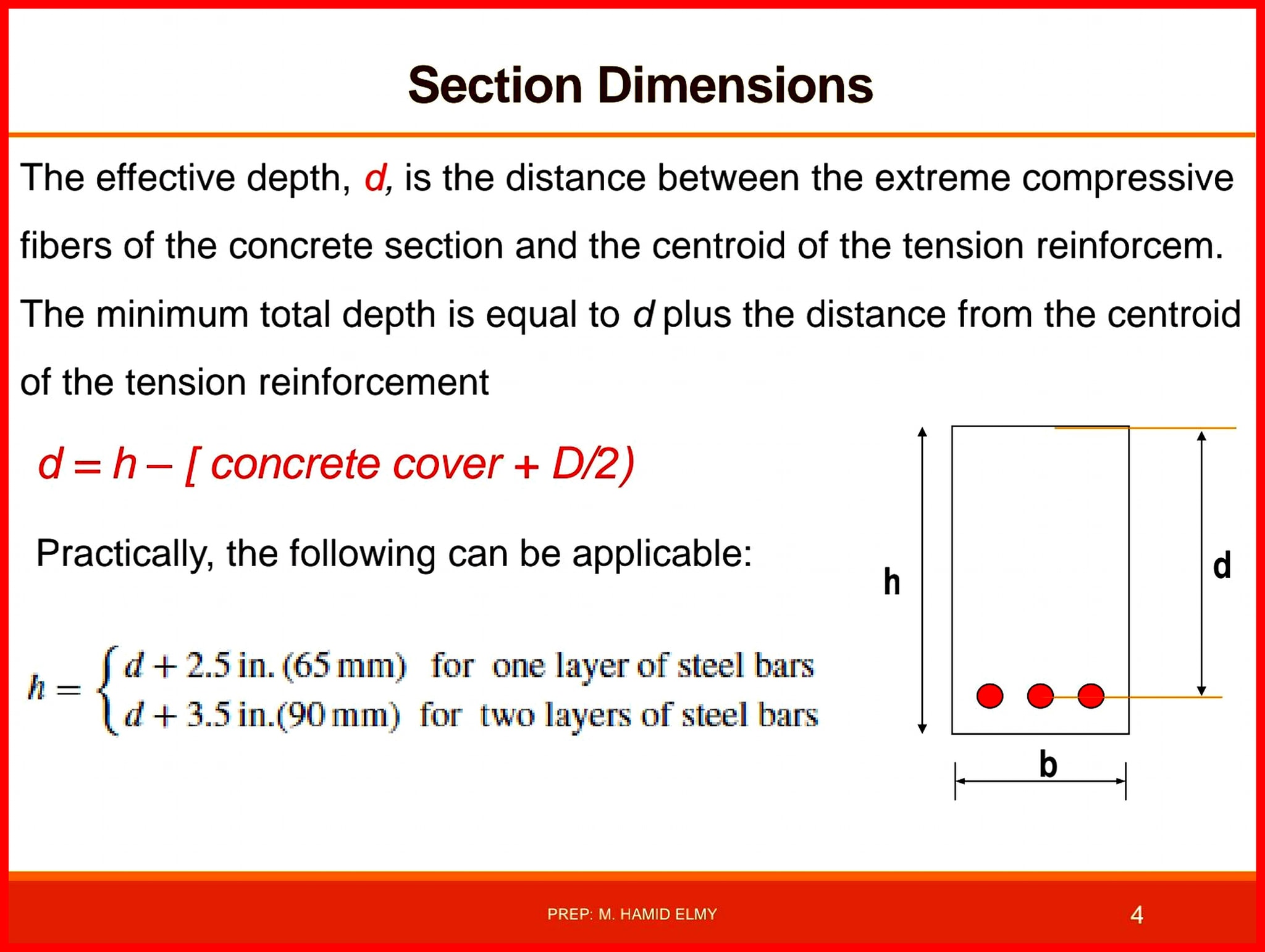 Build - the concept of Section Dimensions in reinforced concrete design ...