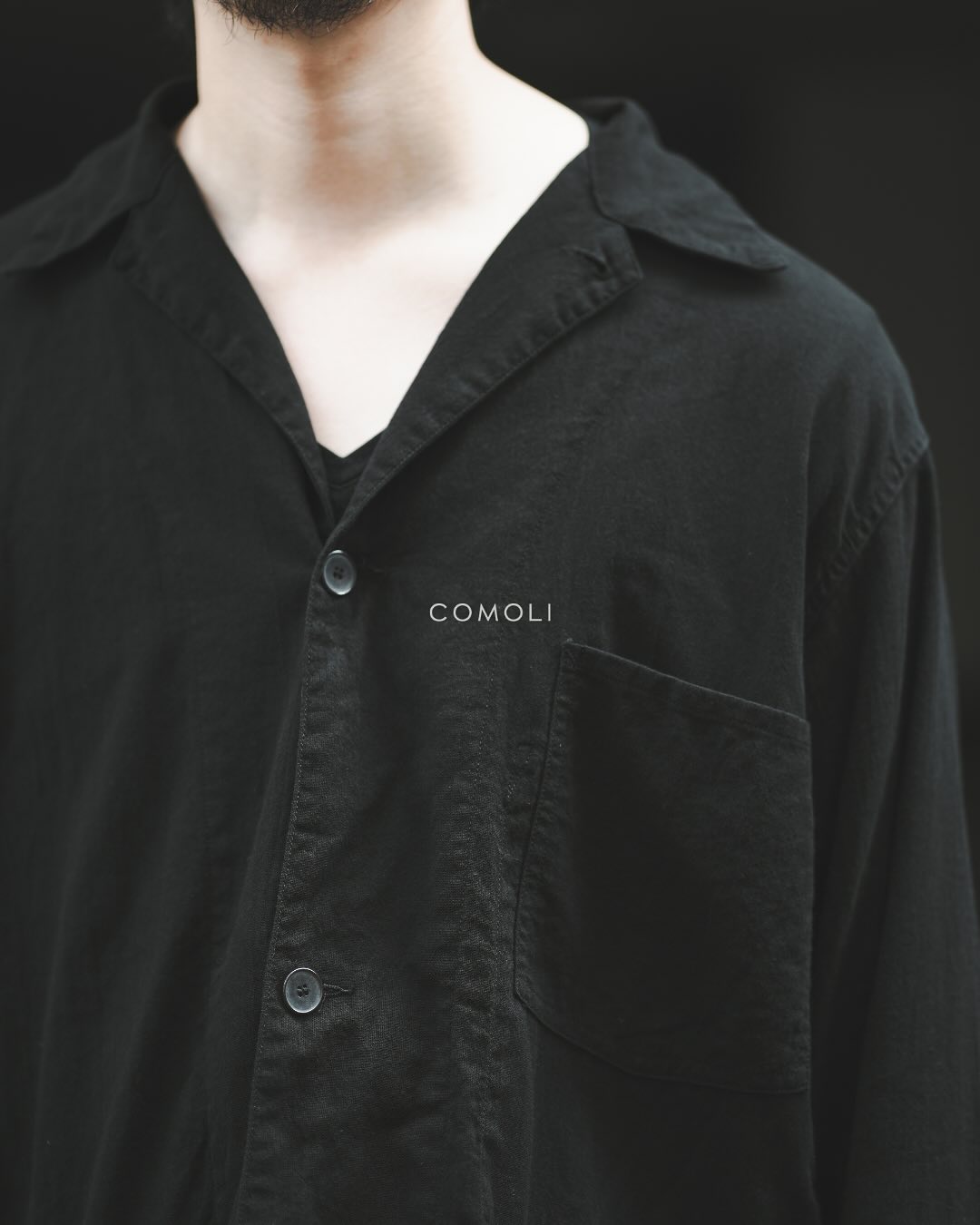 COMOLI “オックス プルオーバー“ color : BLACK size : 2,3,4,5