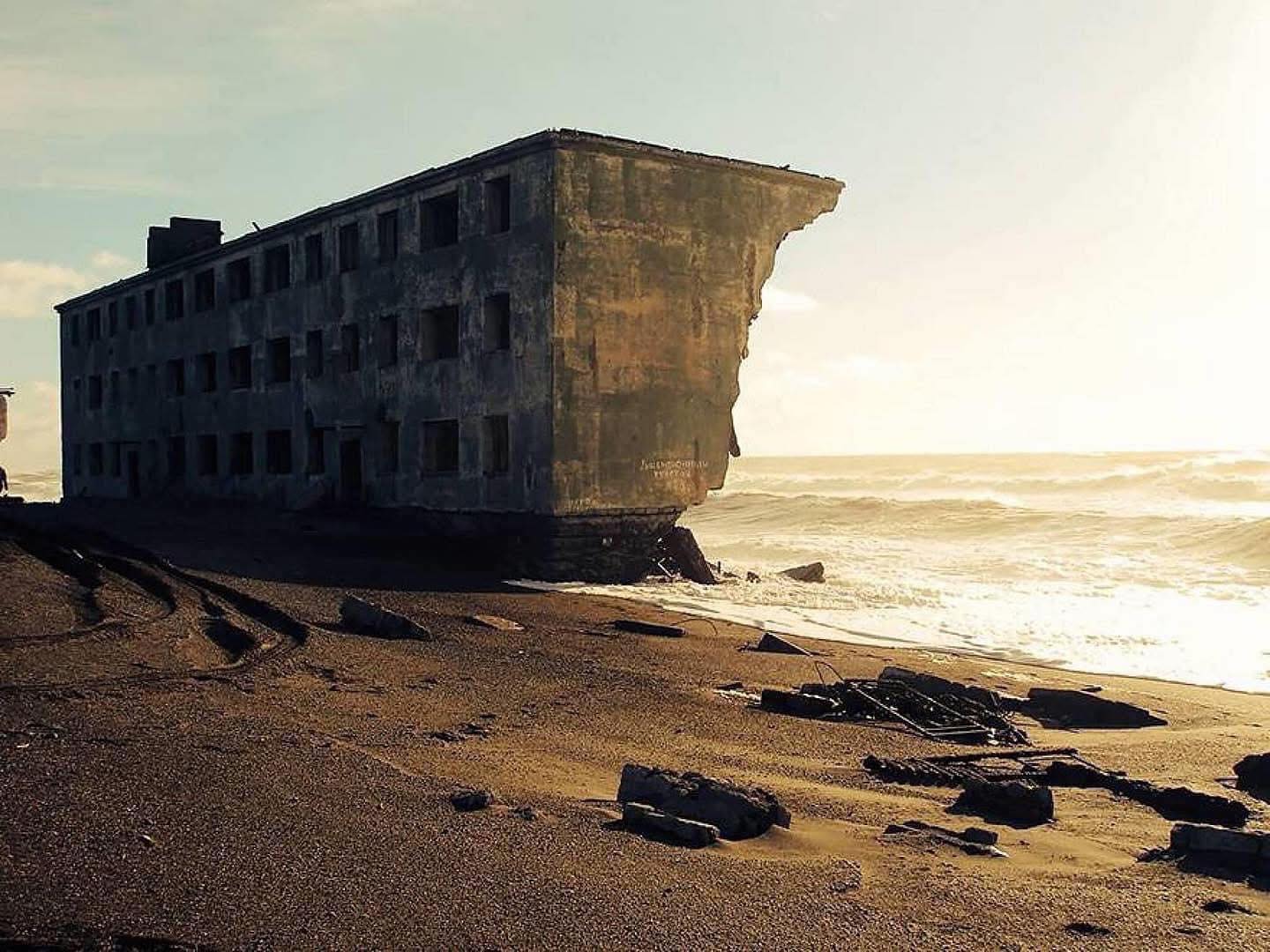 Soc - Concrete block of flats abandoned in 1964, located in Kamchatka ...