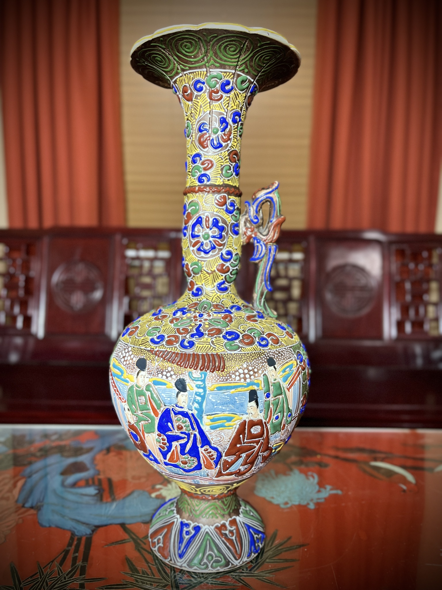 Vintage - 🎨 Vibrant history you can feel!!! This large antique Japanese ...